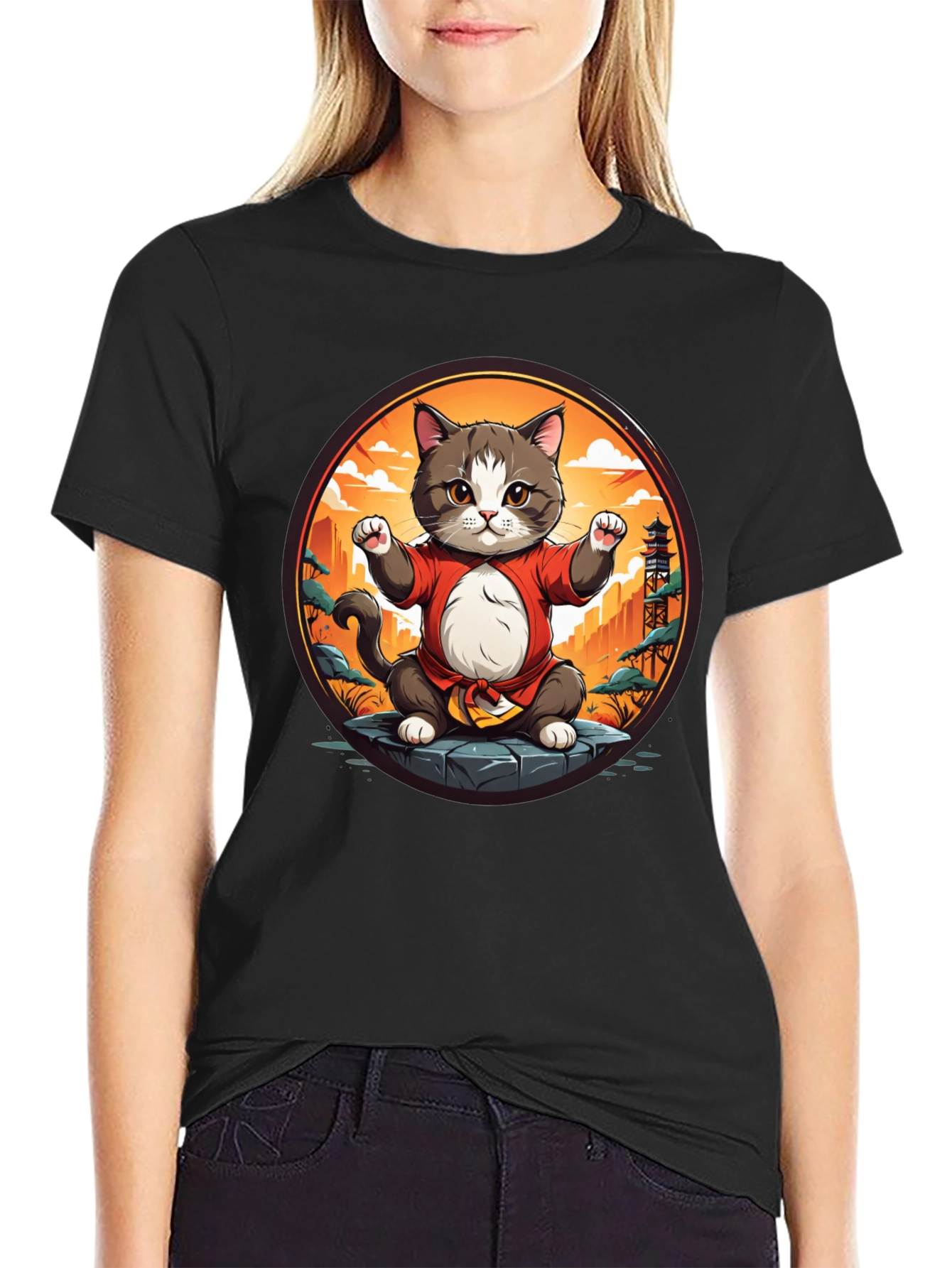 Martial Arts Cat T-Shirt - Karate Kitten Tee