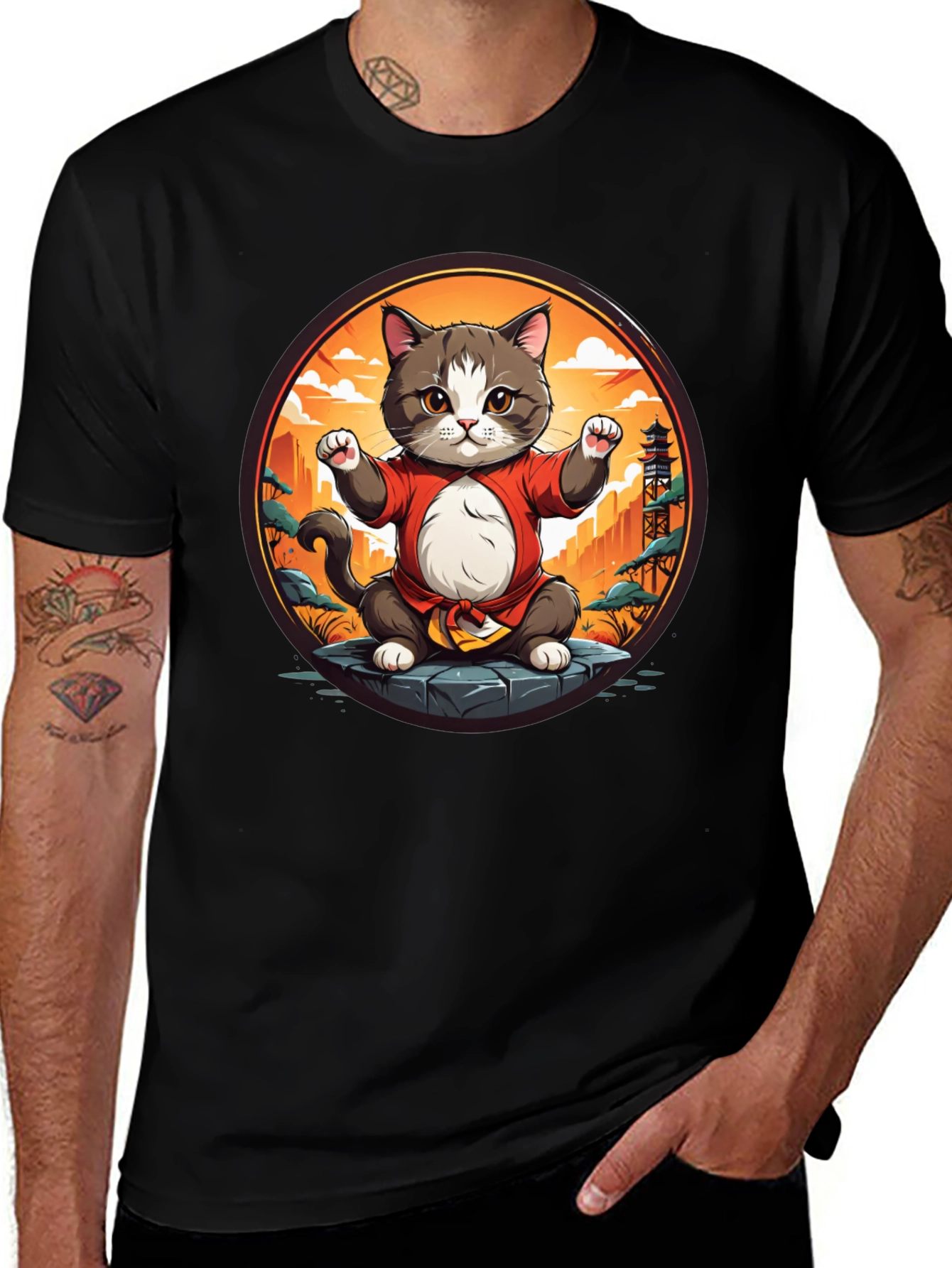 Martial Arts Cat T-Shirt - Karate Kitten Tee