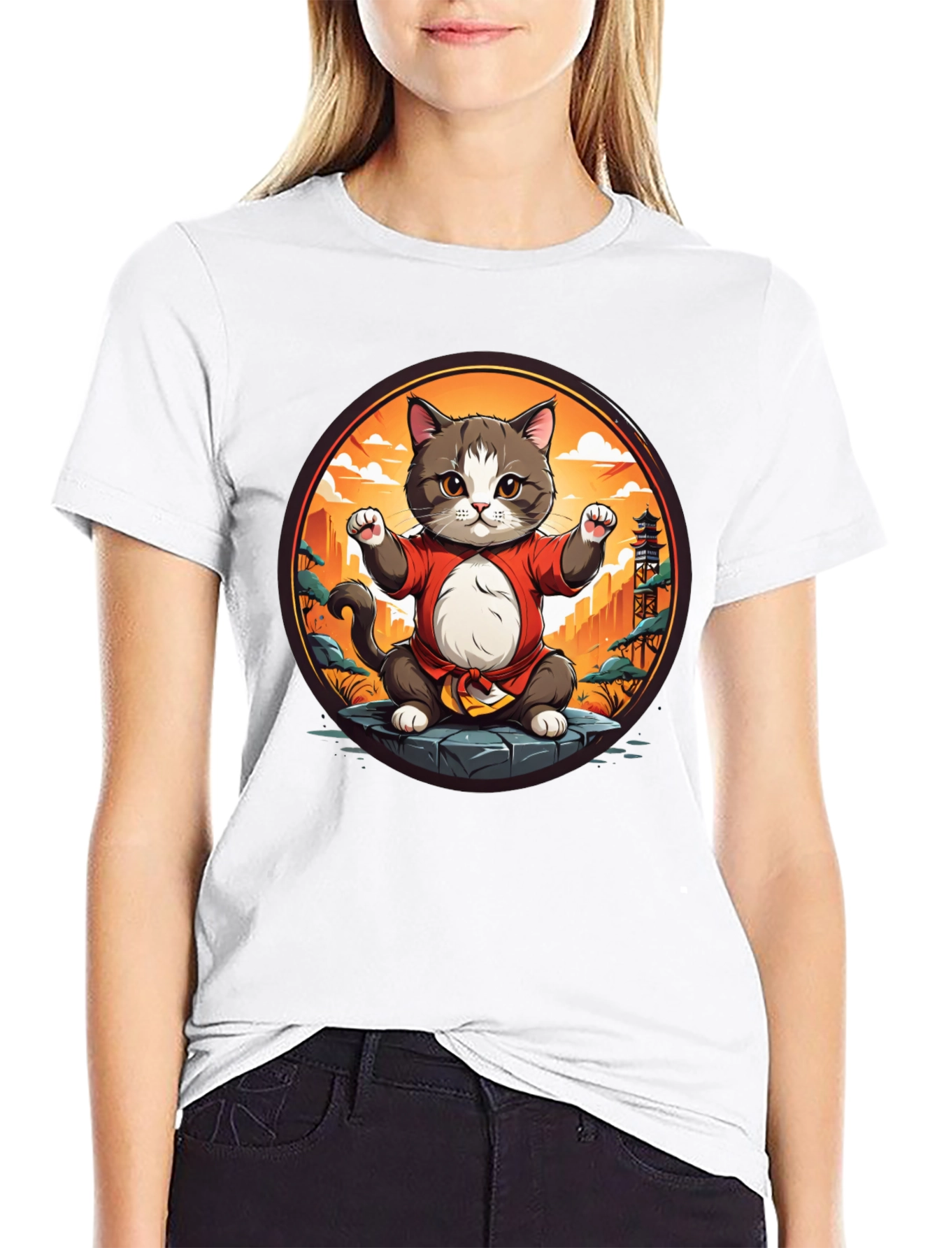 Martial Arts Cat T-Shirt - Karate Kitten Tee