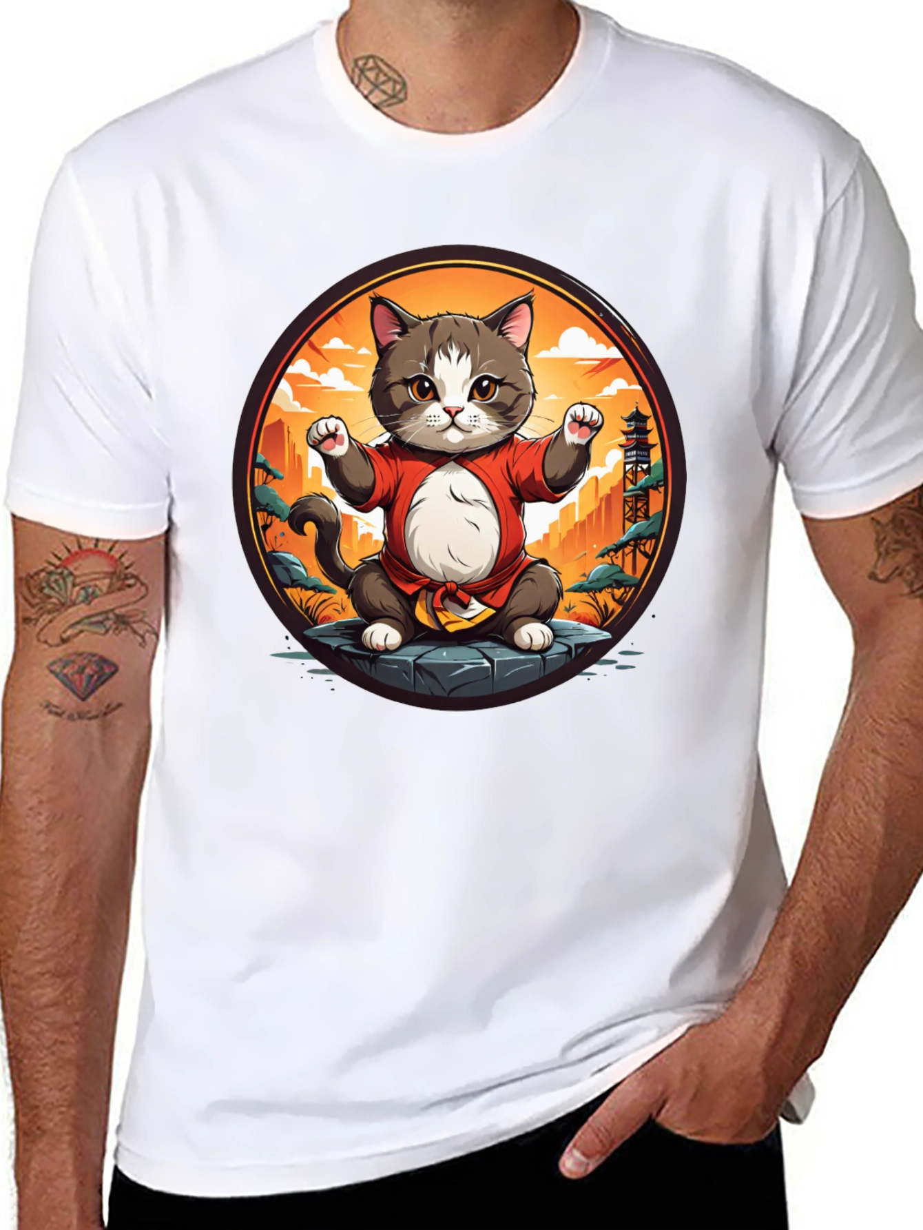 Martial Arts Cat T-Shirt - Karate Kitten Tee