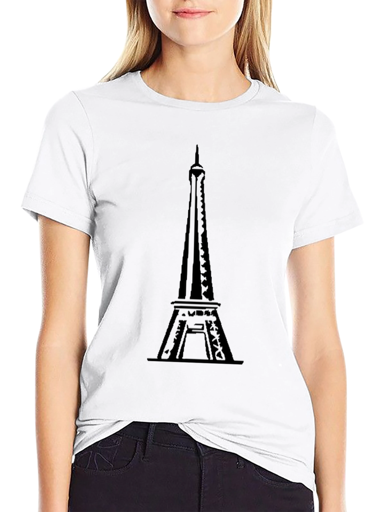 Eiffel Tower Graphic Tee - Black