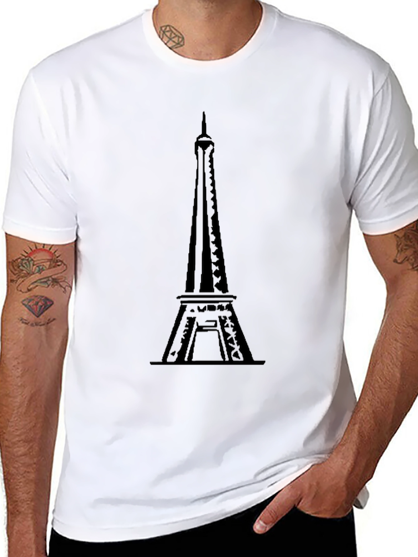 Eiffel Tower Graphic Tee - Black