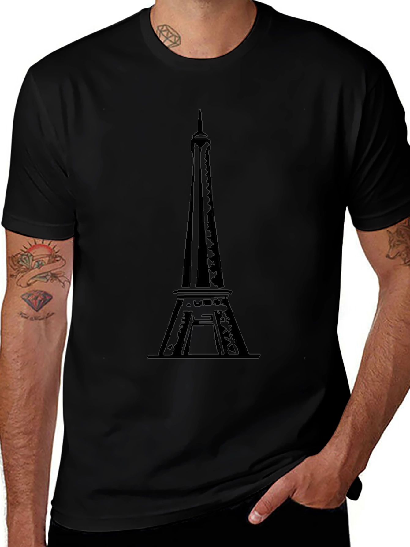 Eiffel Tower Graphic Tee - Black