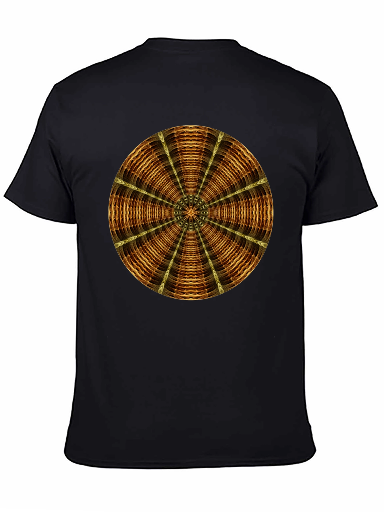 Geometric Mandala Graphic Tee - Stylish Mens Black T-Shirt