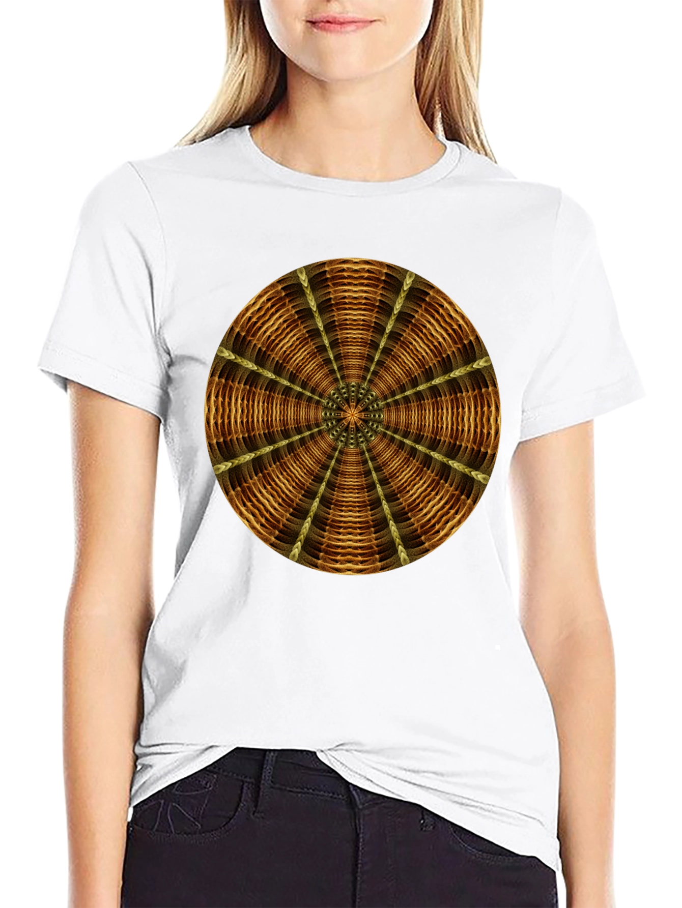 Geometric Mandala Graphic Tee - Stylish Mens Black T-Shirt