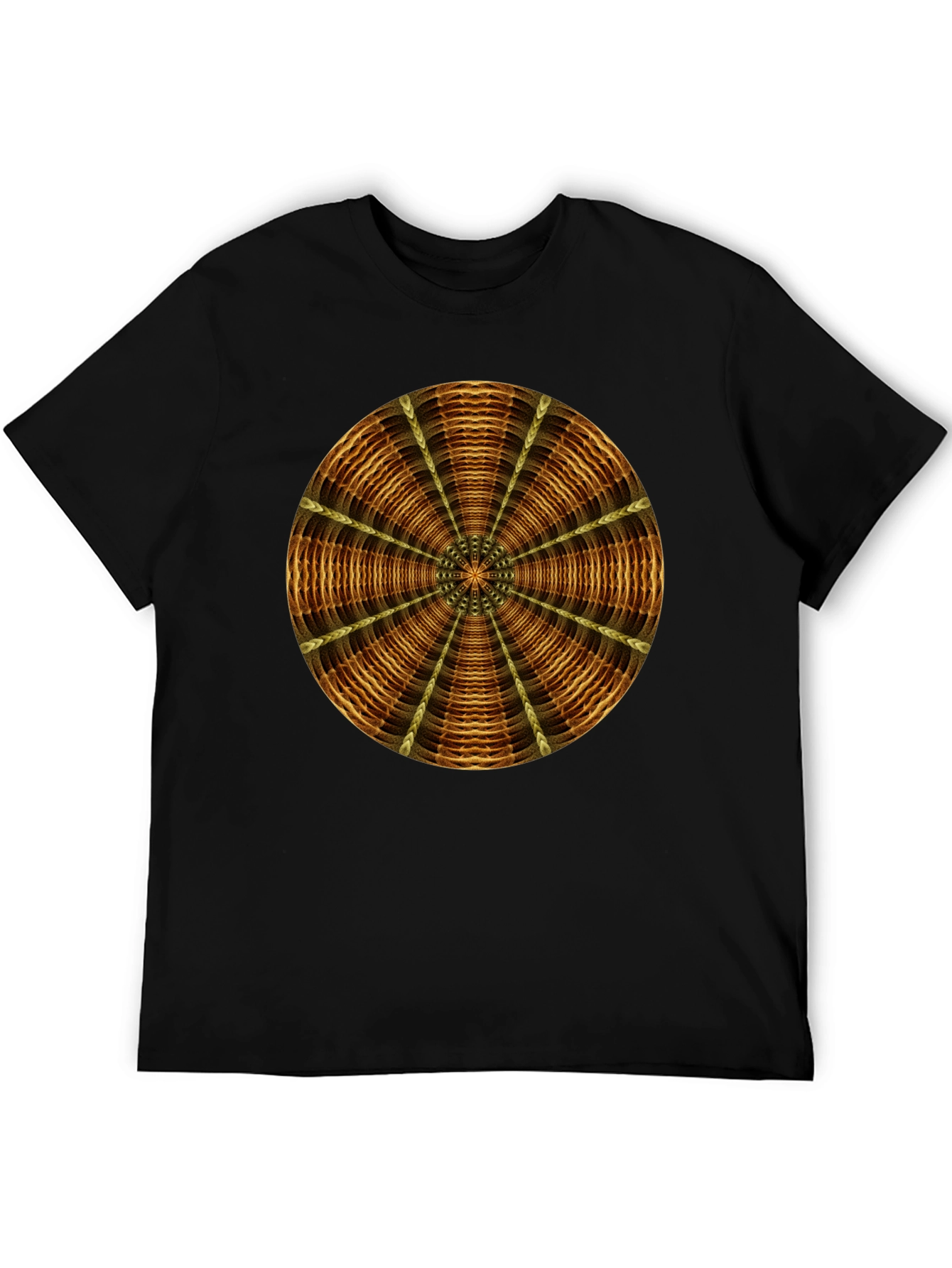 Geometric Mandala Graphic Tee - Stylish Mens Black T-Shirt