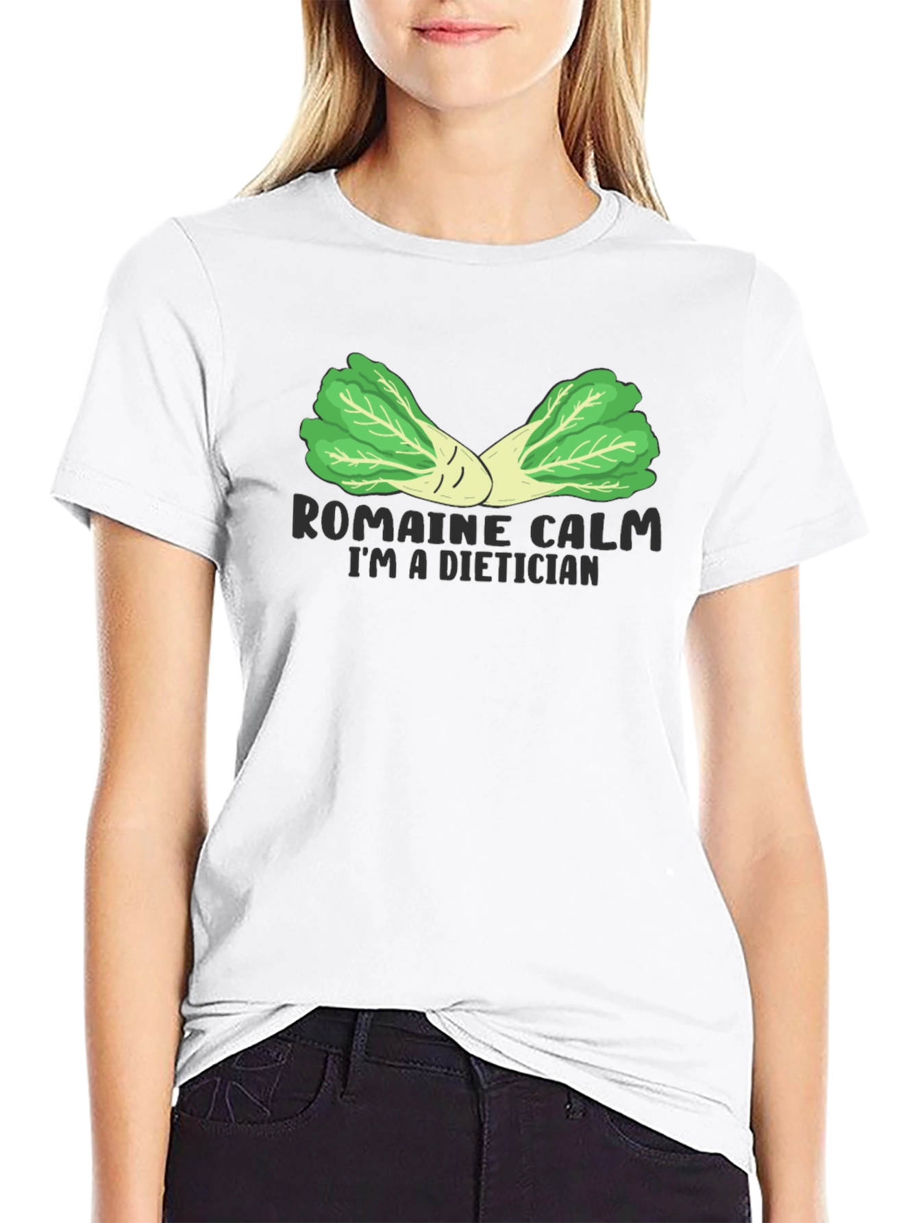 Romaine Calm Dietician Black T-Shirt