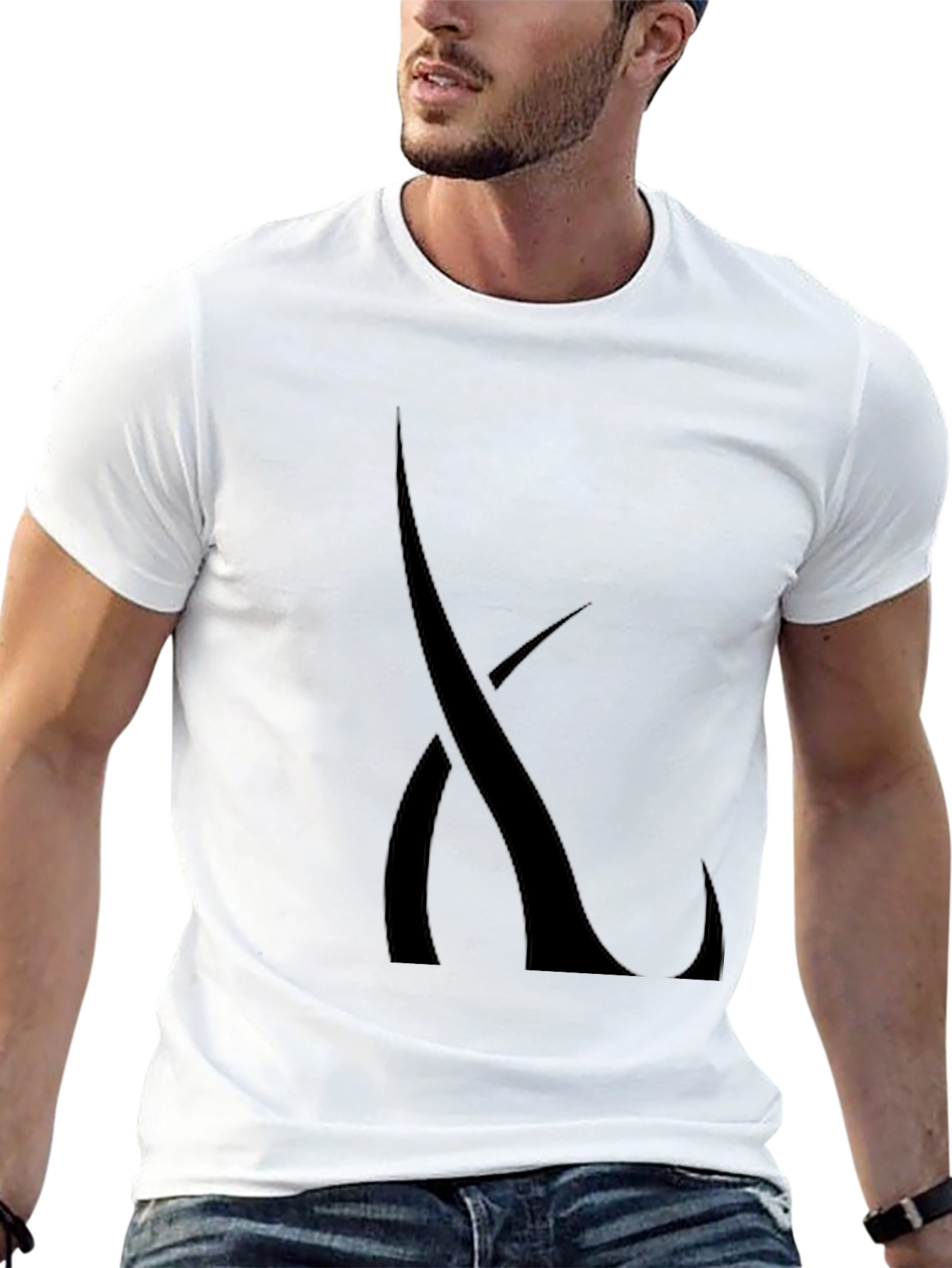 Mens Black Graphic Tee - Abstract Design