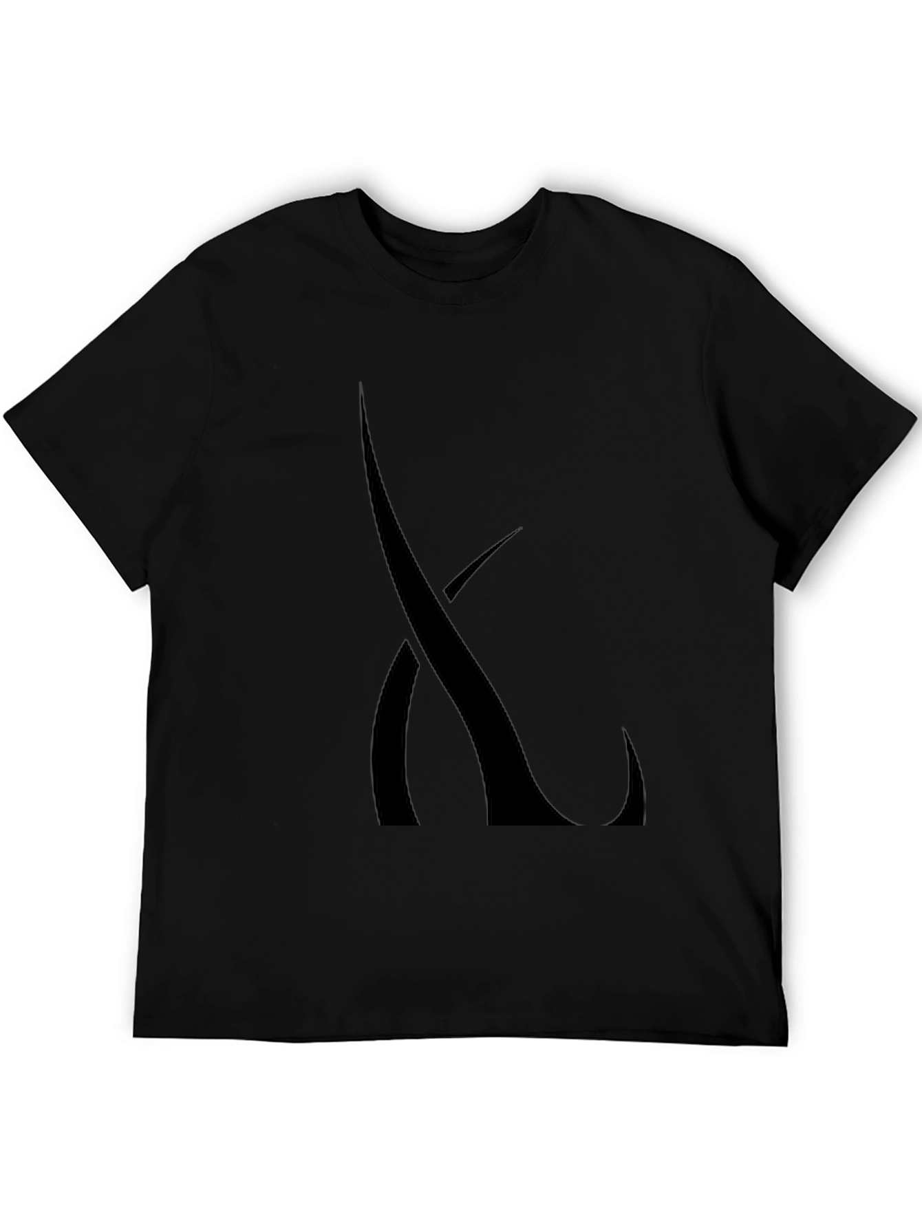 Mens Black Graphic Tee - Abstract Design