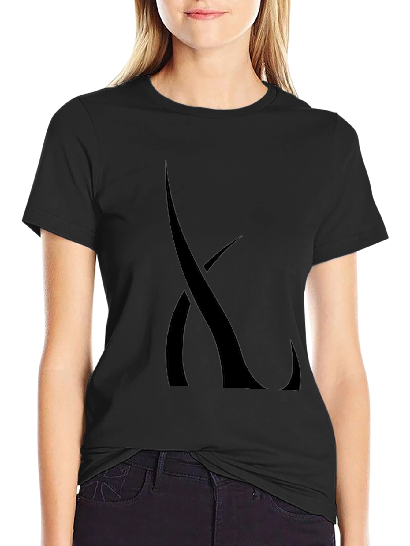 Mens Black Graphic Tee - Abstract Design