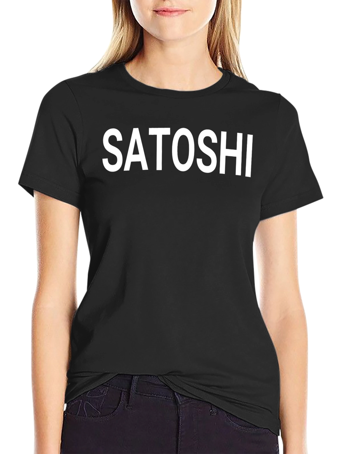 Satoshi Graphic T-Shirt - Black Crew Neck Tee