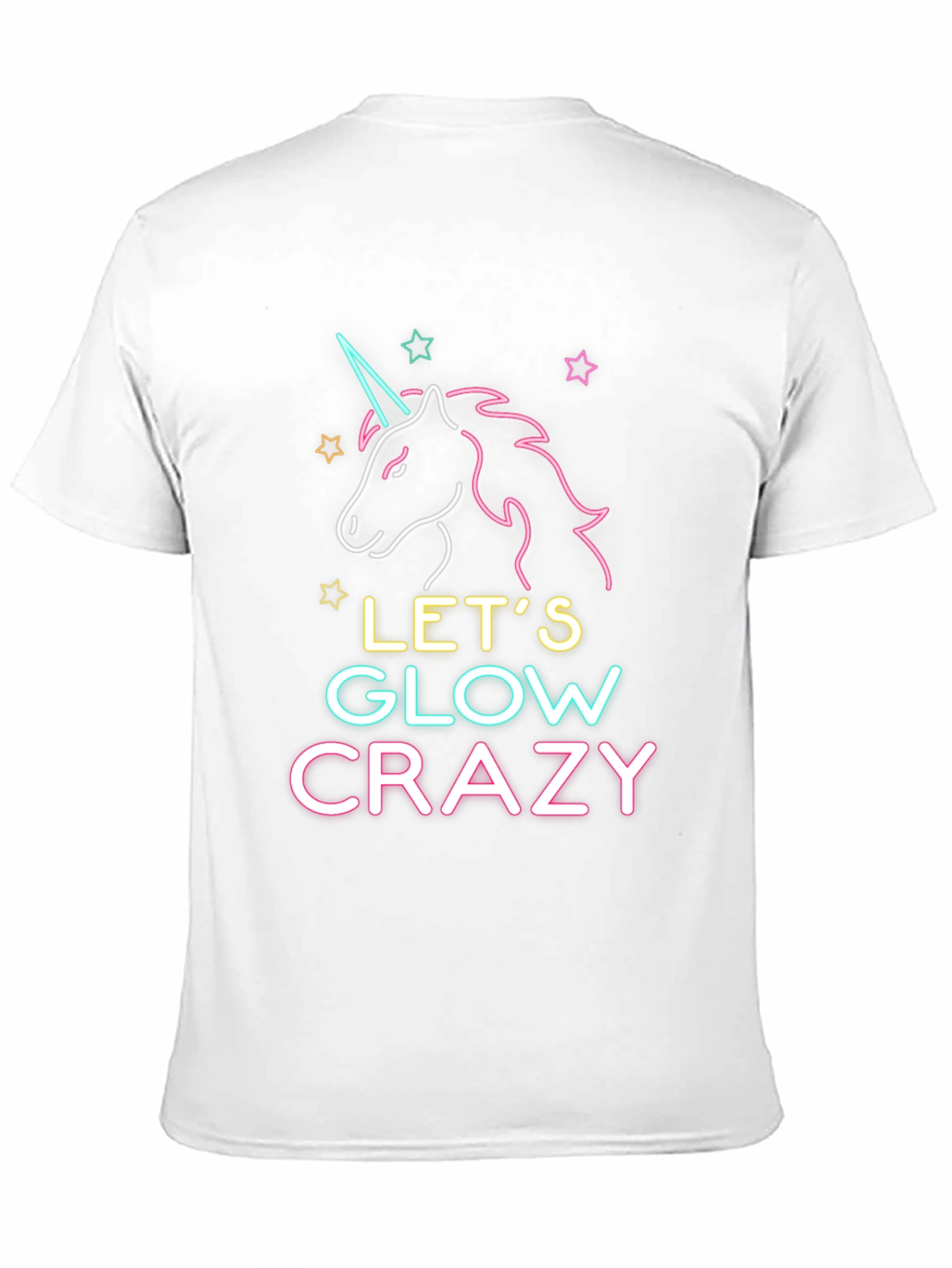 Lets Glow Crazy Unicorn Graphic Tee