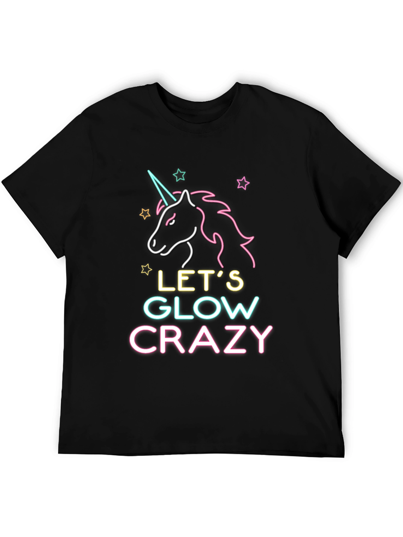 Lets Glow Crazy Unicorn Graphic Tee