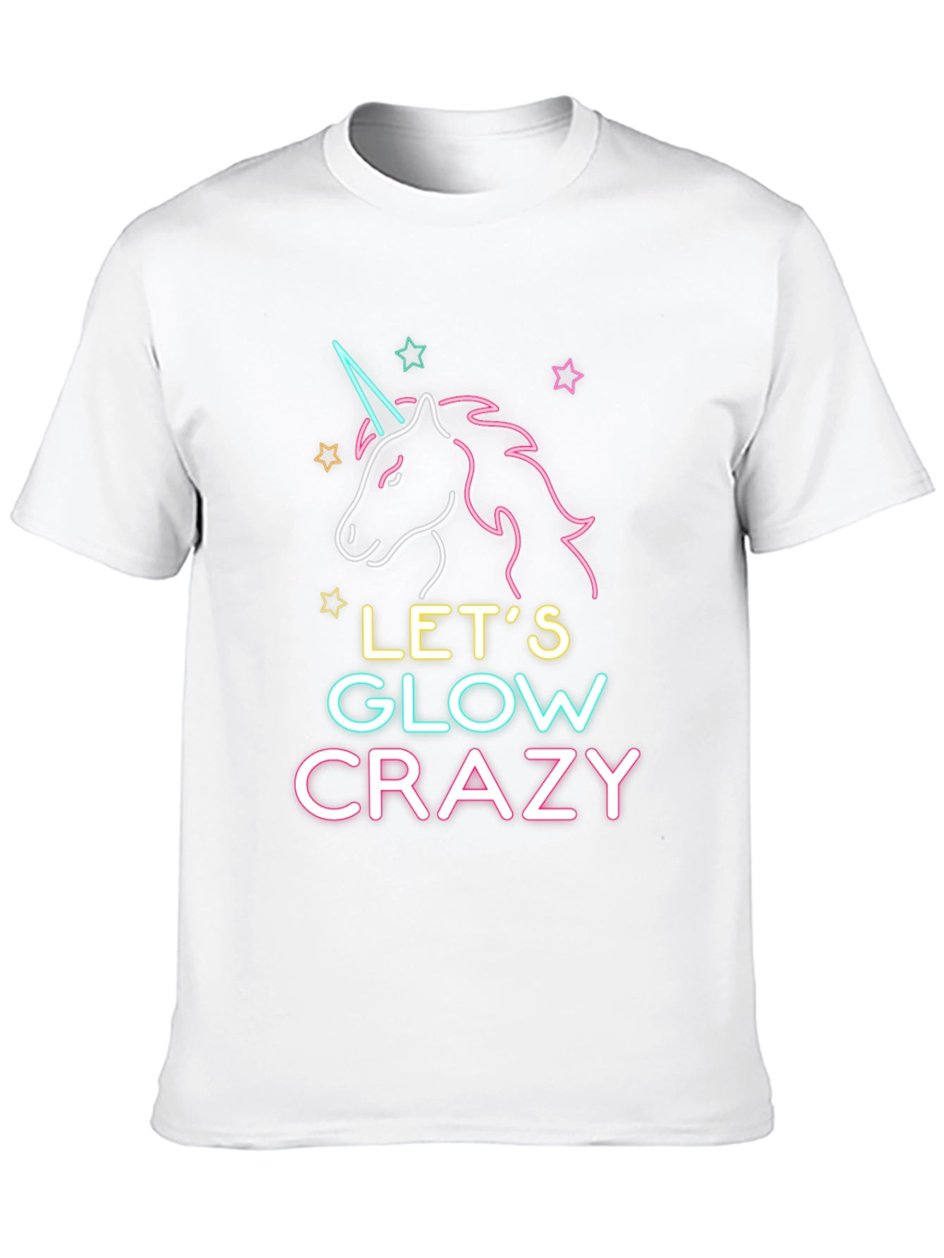 Lets Glow Crazy Unicorn Graphic Tee