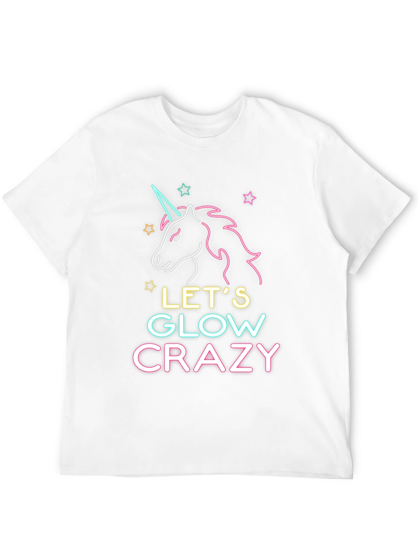 Lets Glow Crazy Unicorn Graphic Tee
