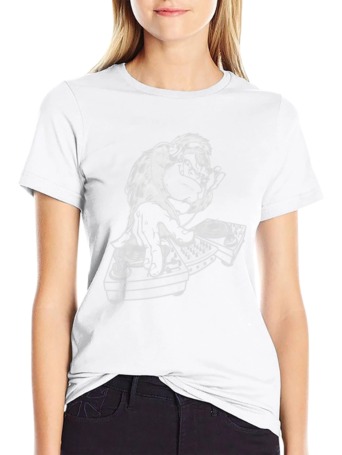DJ Monkey Graphic Tee - Cool Black T-Shirt