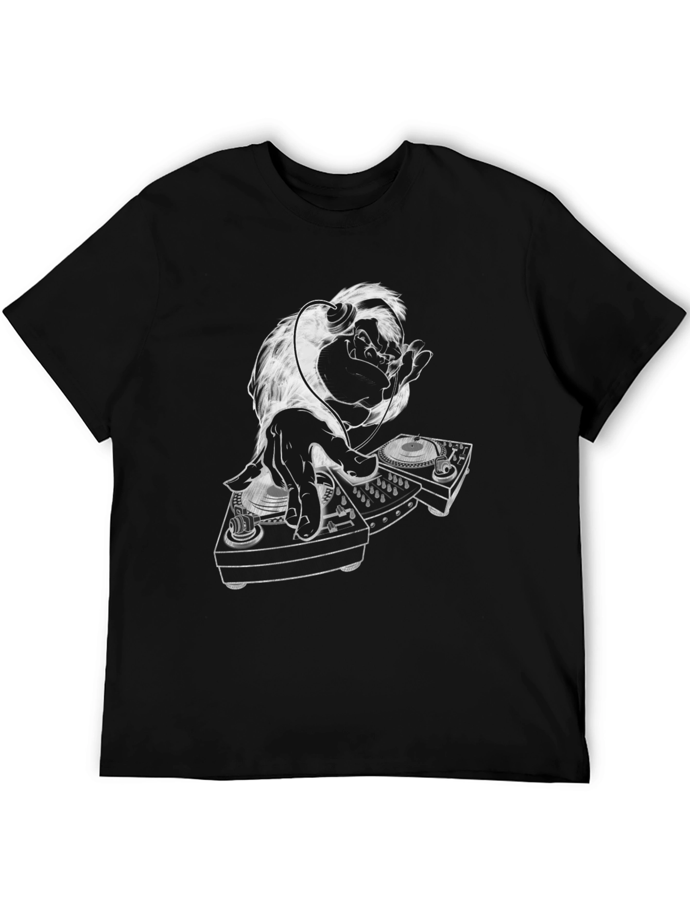 DJ Monkey Graphic Tee - Cool Black T-Shirt