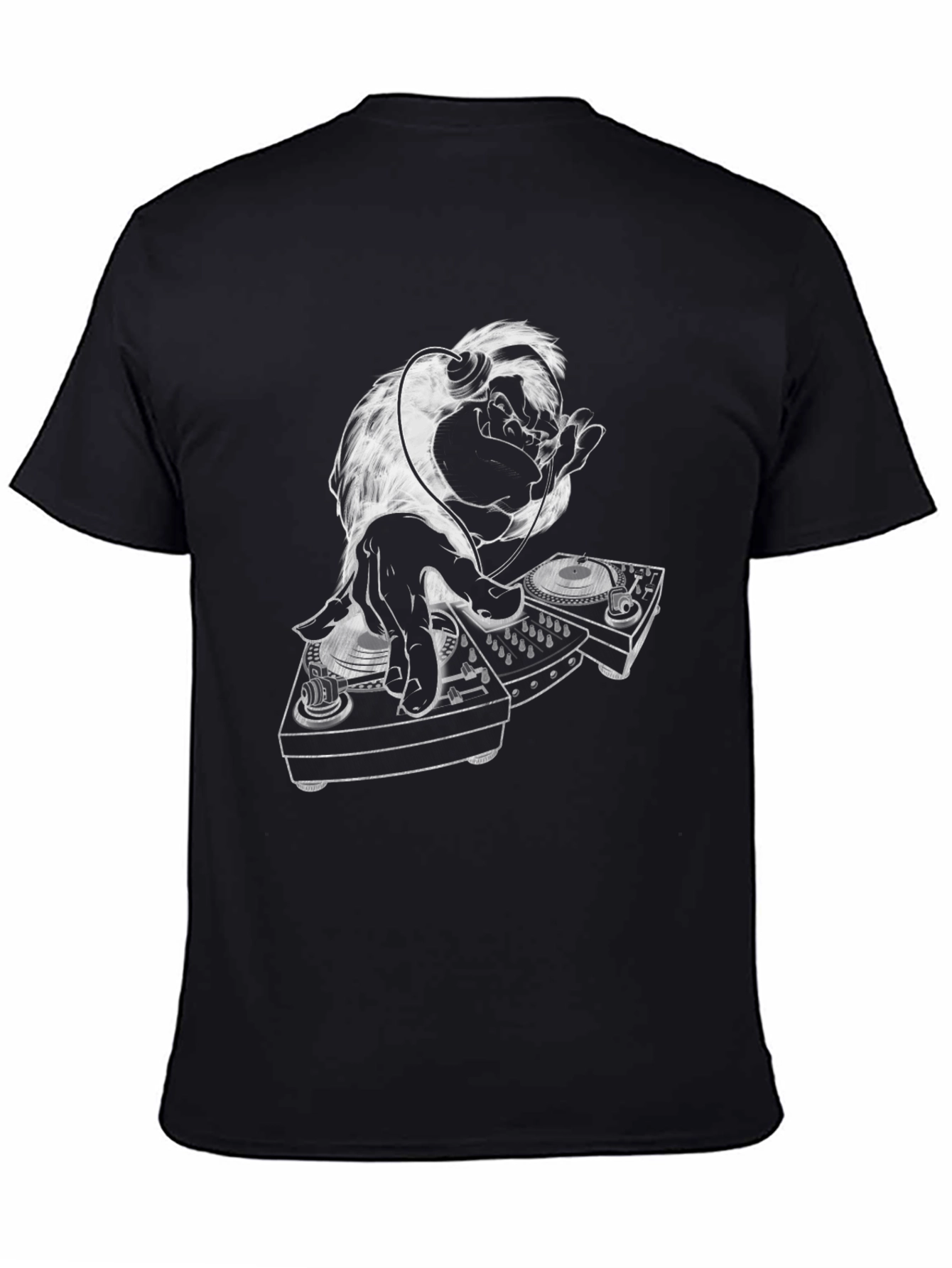 DJ Monkey Graphic Tee - Cool Black T-Shirt