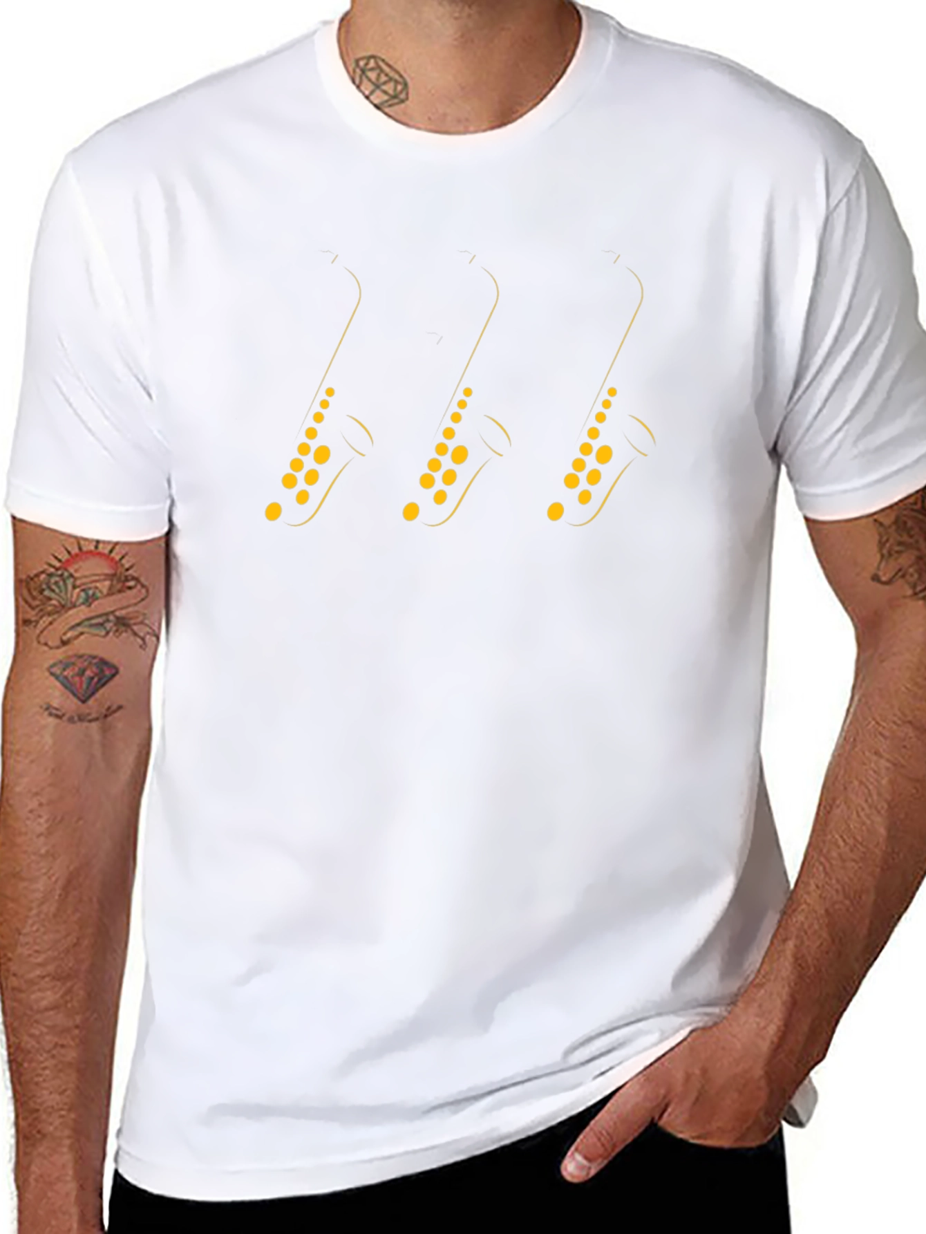 Saxophone Graphic Black T-Shirt