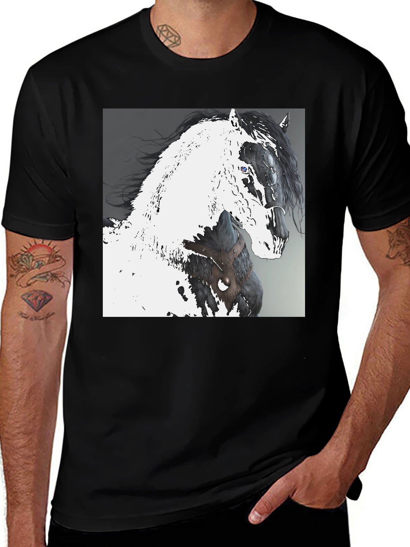 Horse Graphic Black T-Shirt