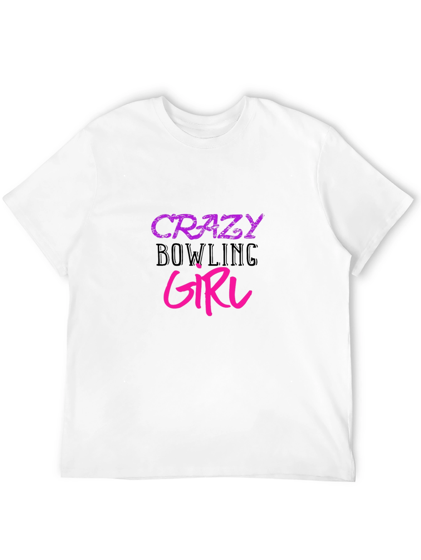 Crazy Bowling Girl Graphic Tee - Black