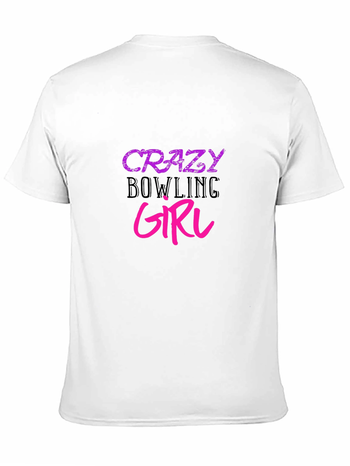 Crazy Bowling Girl Graphic Tee - Black