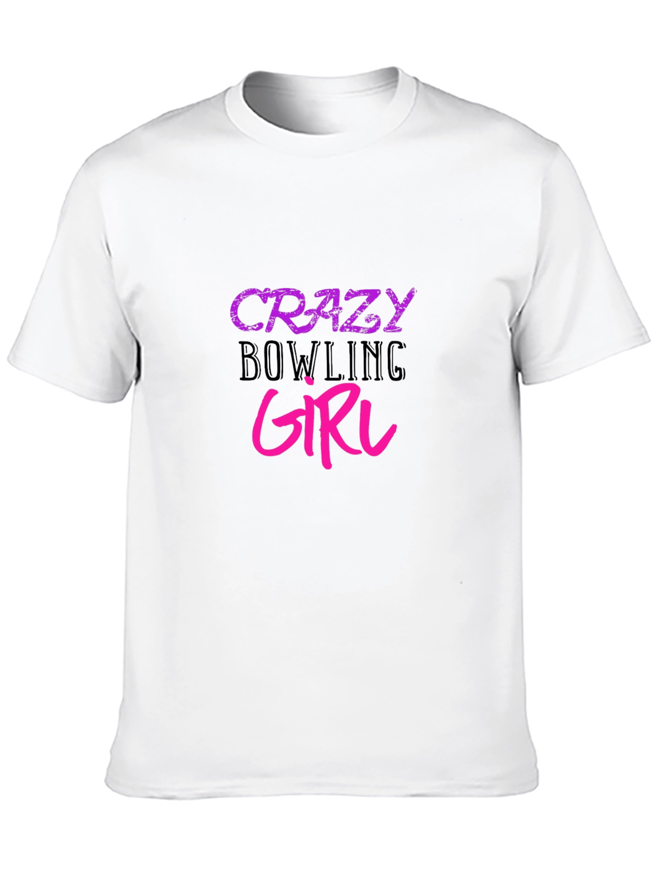 Crazy Bowling Girl Graphic Tee - Black