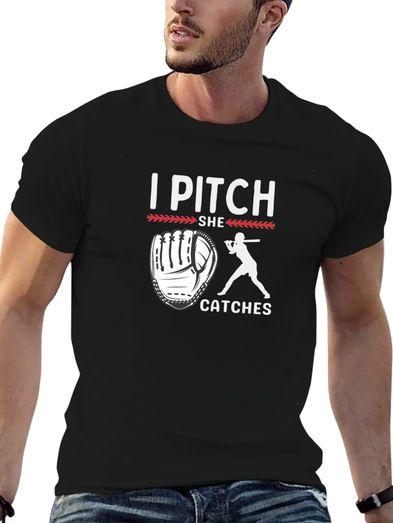 I Pitch She Catches Baseball T-Shirt