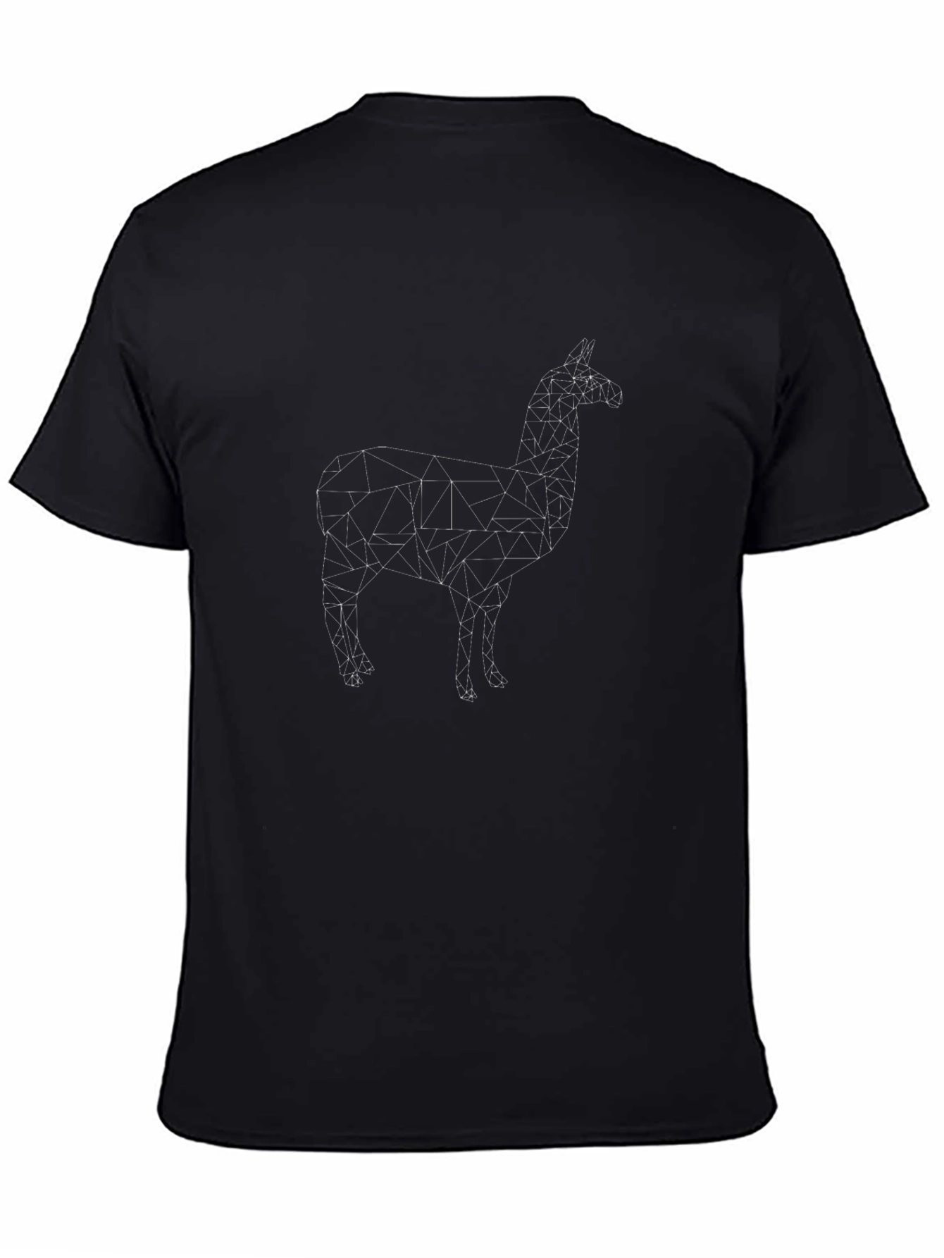 Geometric Llama Graphic Tee - Stylish Black T-Shirt