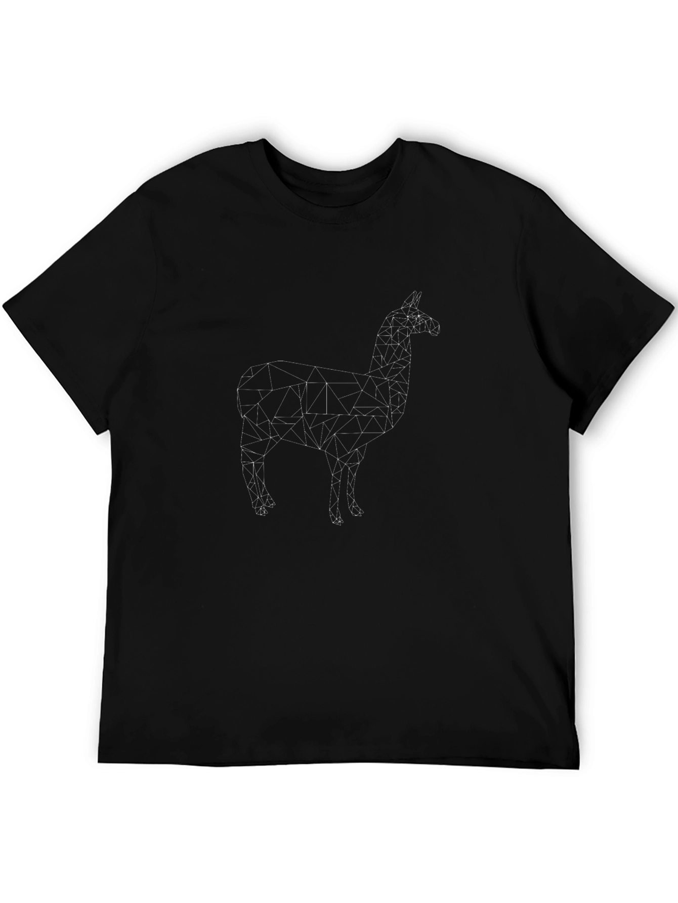 Geometric Llama Graphic Tee - Stylish Black T-Shirt