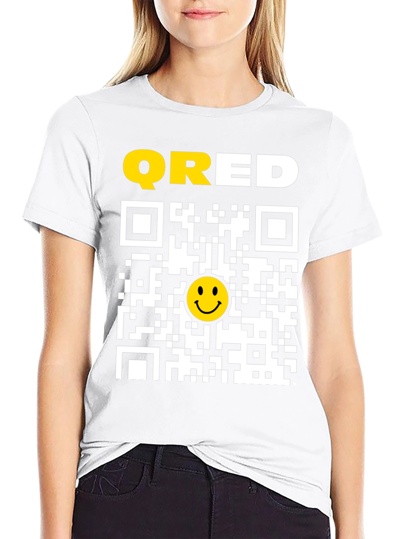 QRED QR Code Smiley Face T-Shirt