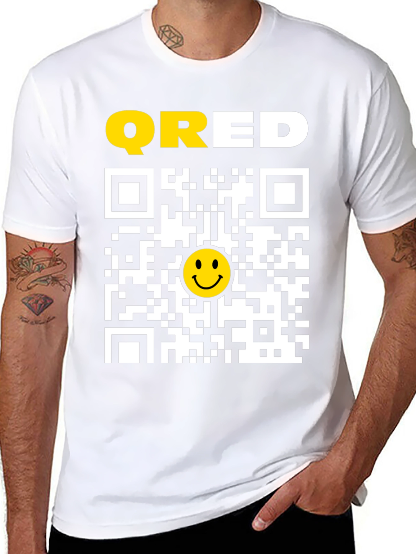 QRED QR Code Smiley Face T-Shirt