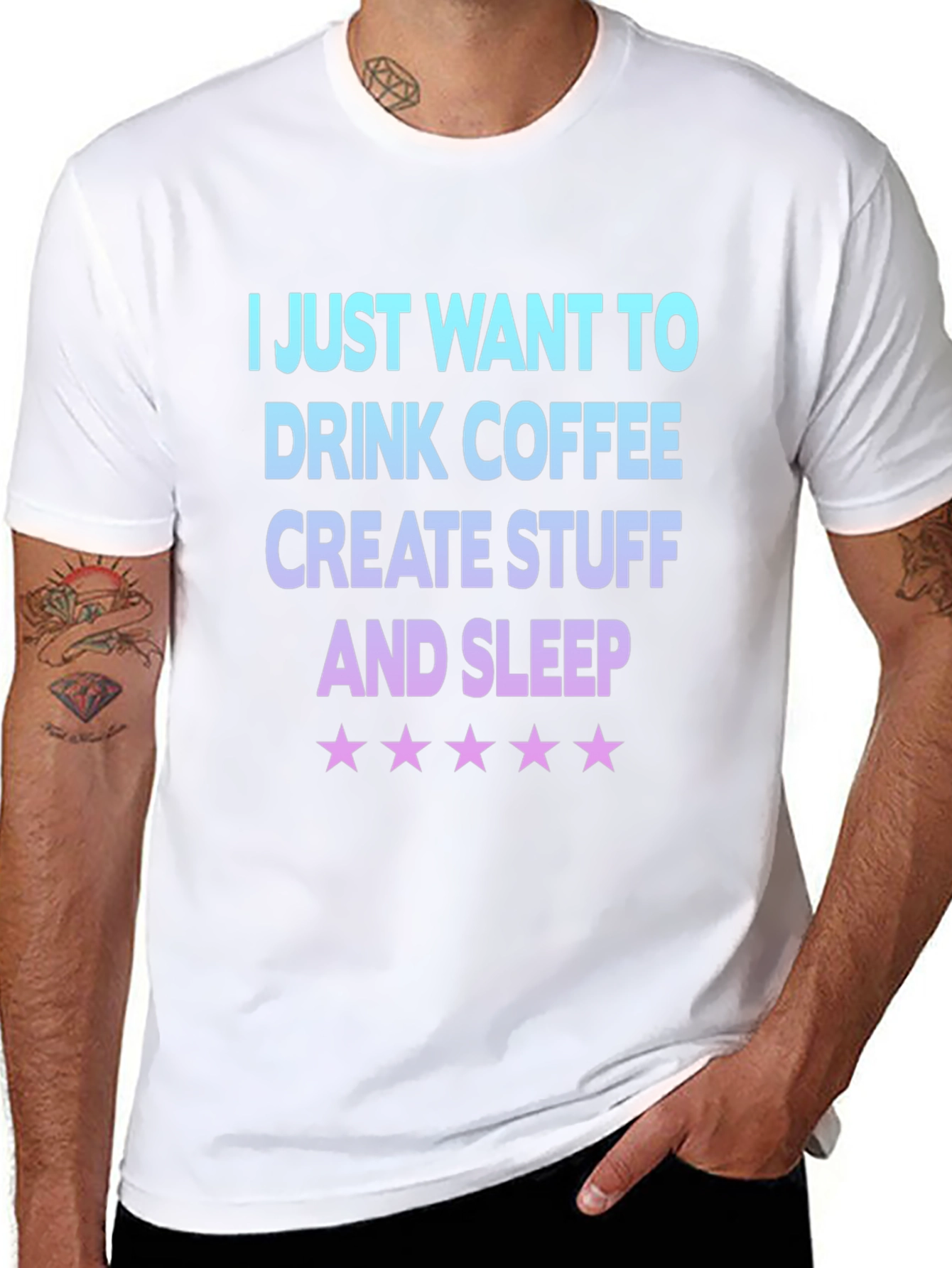 Coffee Create Sleep Graphic Tee - Black Cotton Blend