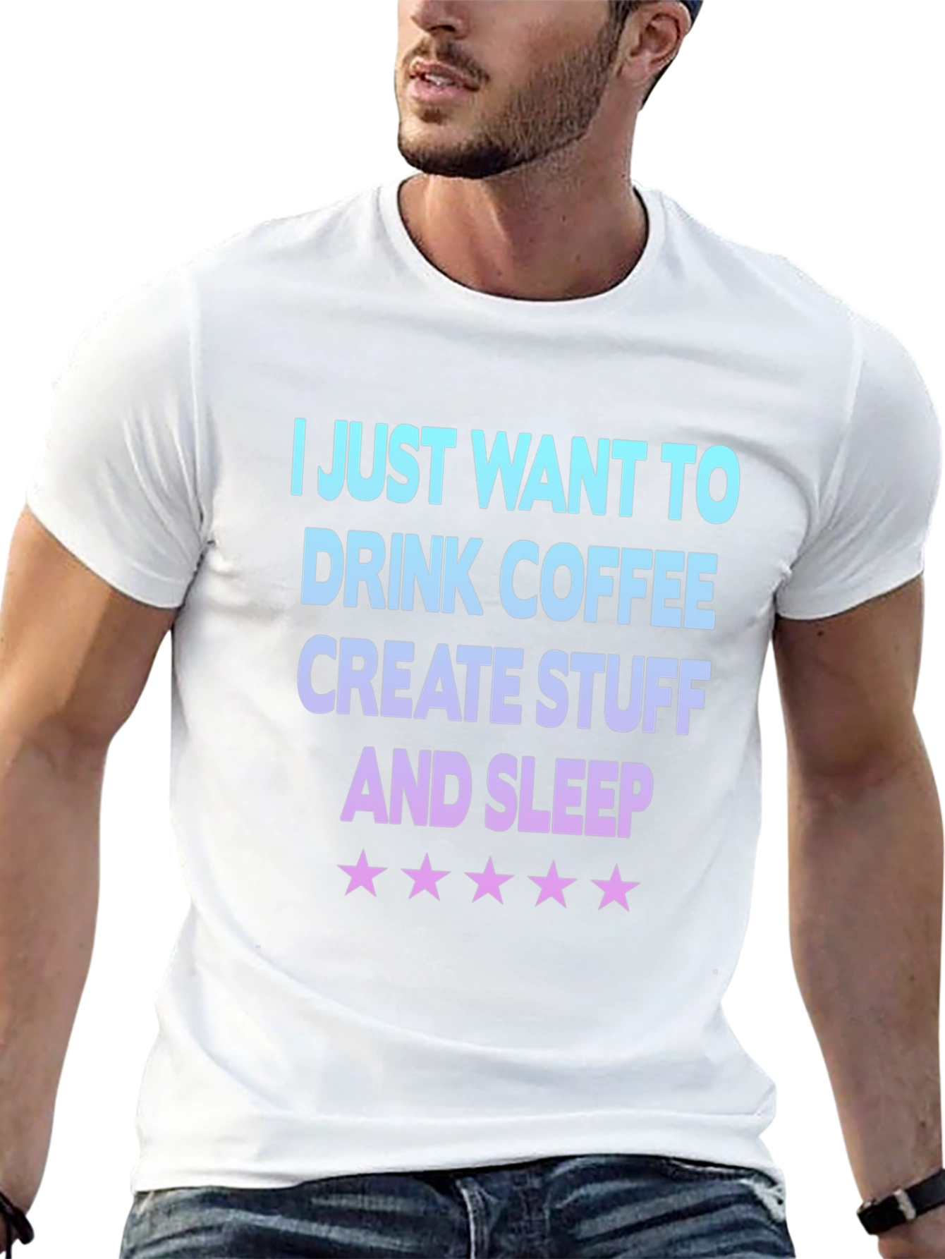 Coffee Create Sleep Graphic Tee - Black Cotton Blend