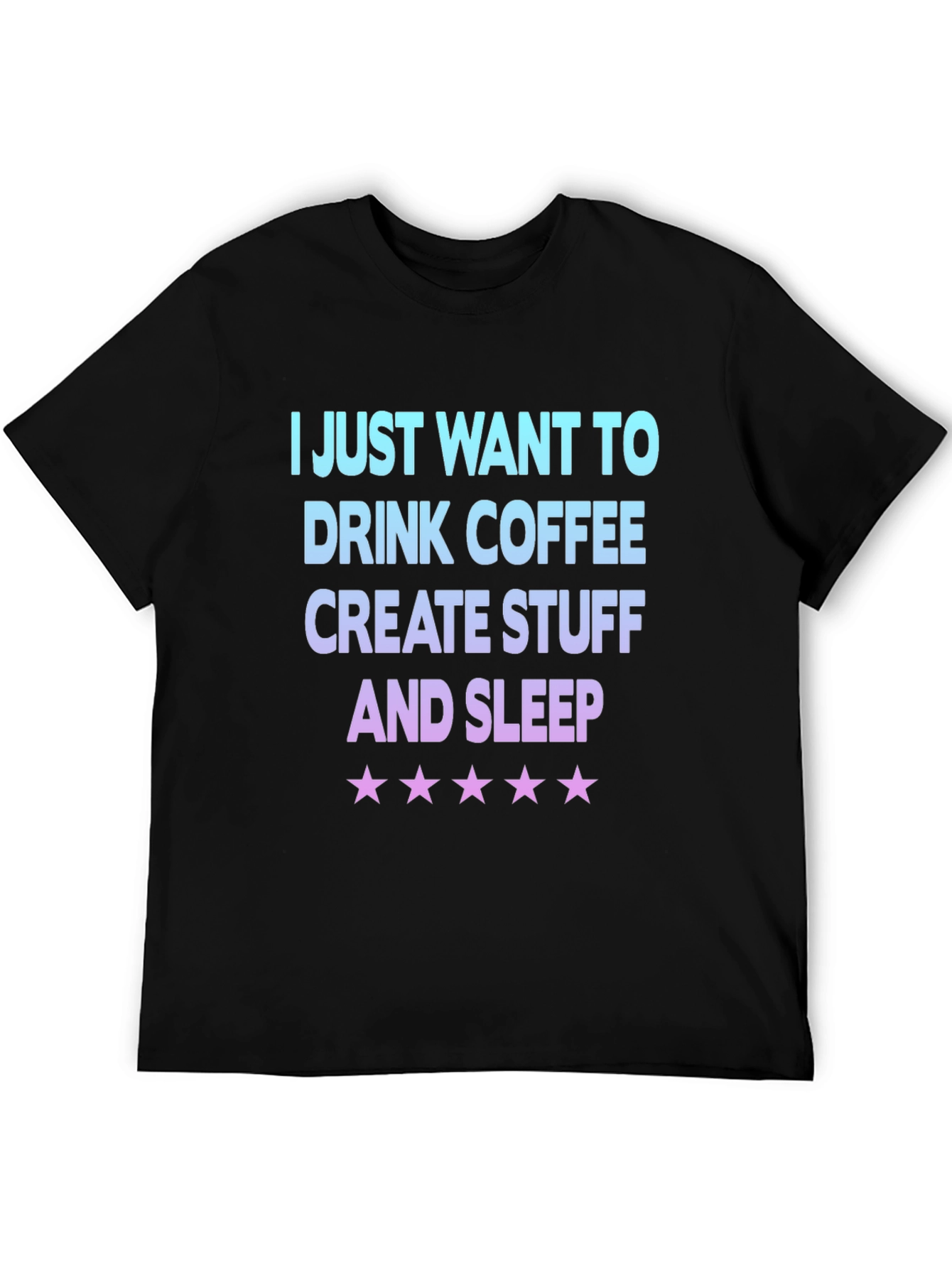 Coffee Create Sleep Graphic Tee - Black Cotton Blend