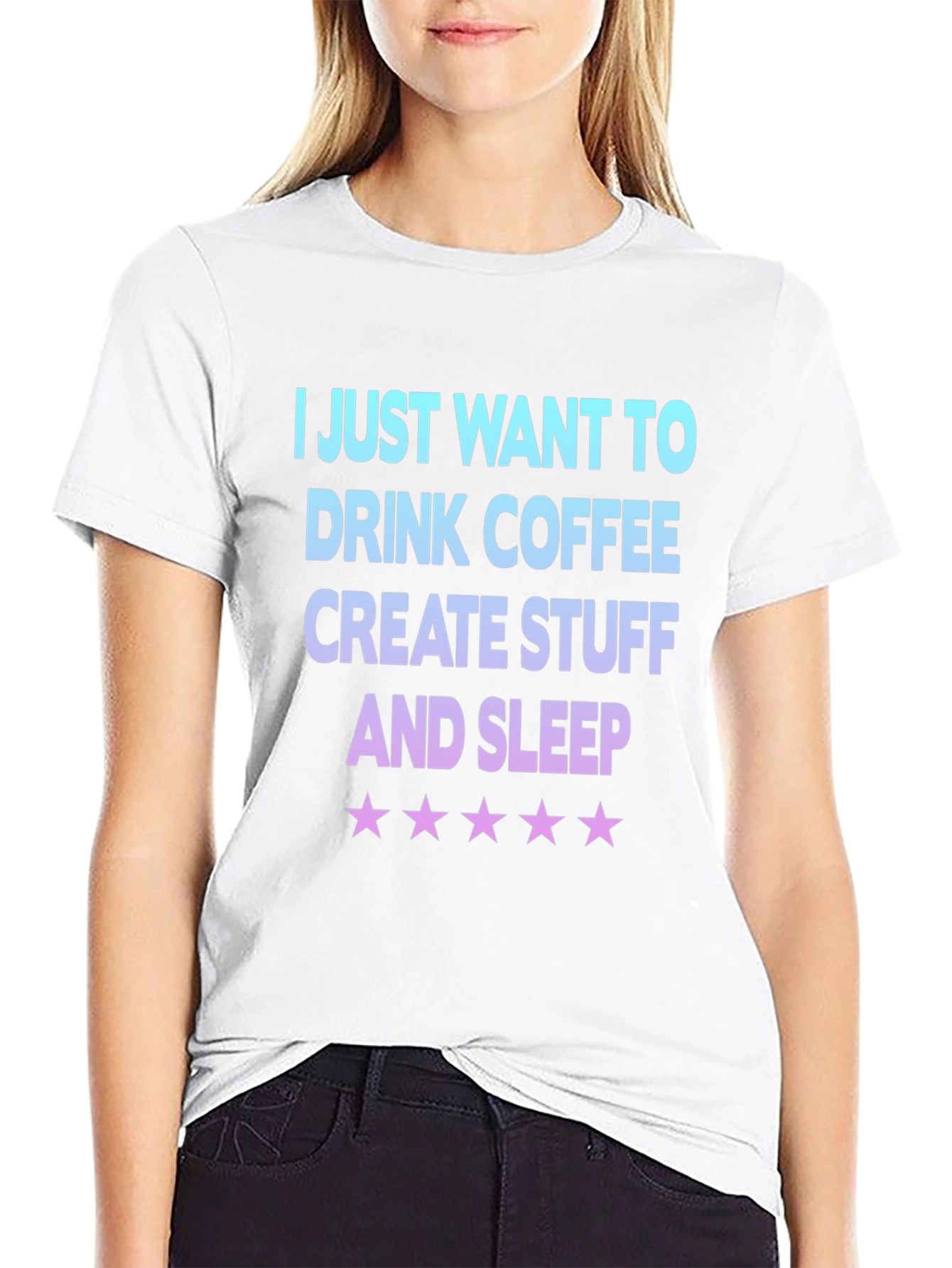 Coffee Create Sleep Graphic Tee - Black Cotton Blend