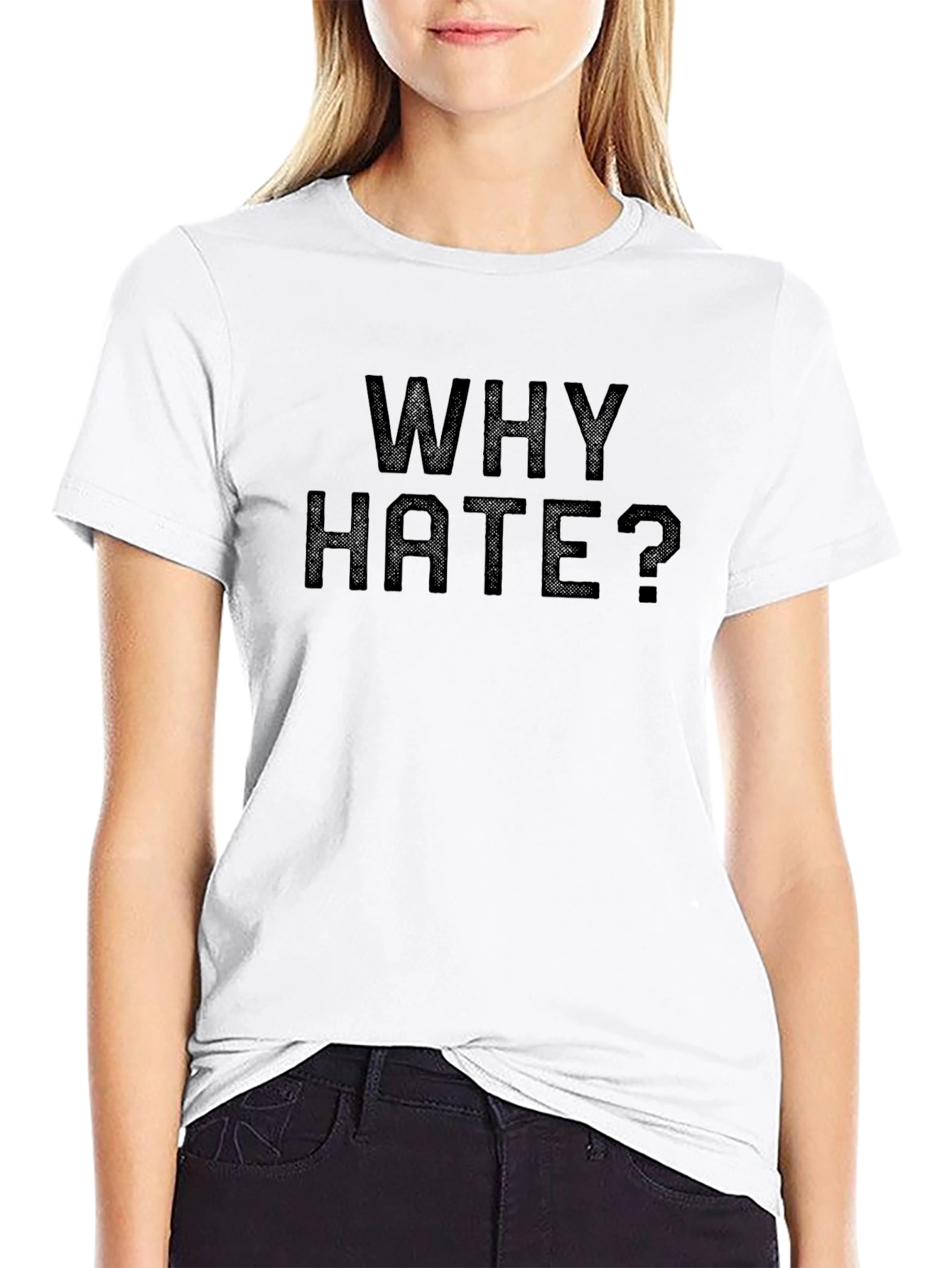 Why Hate? Black Graphic Print Mens T-Shirt