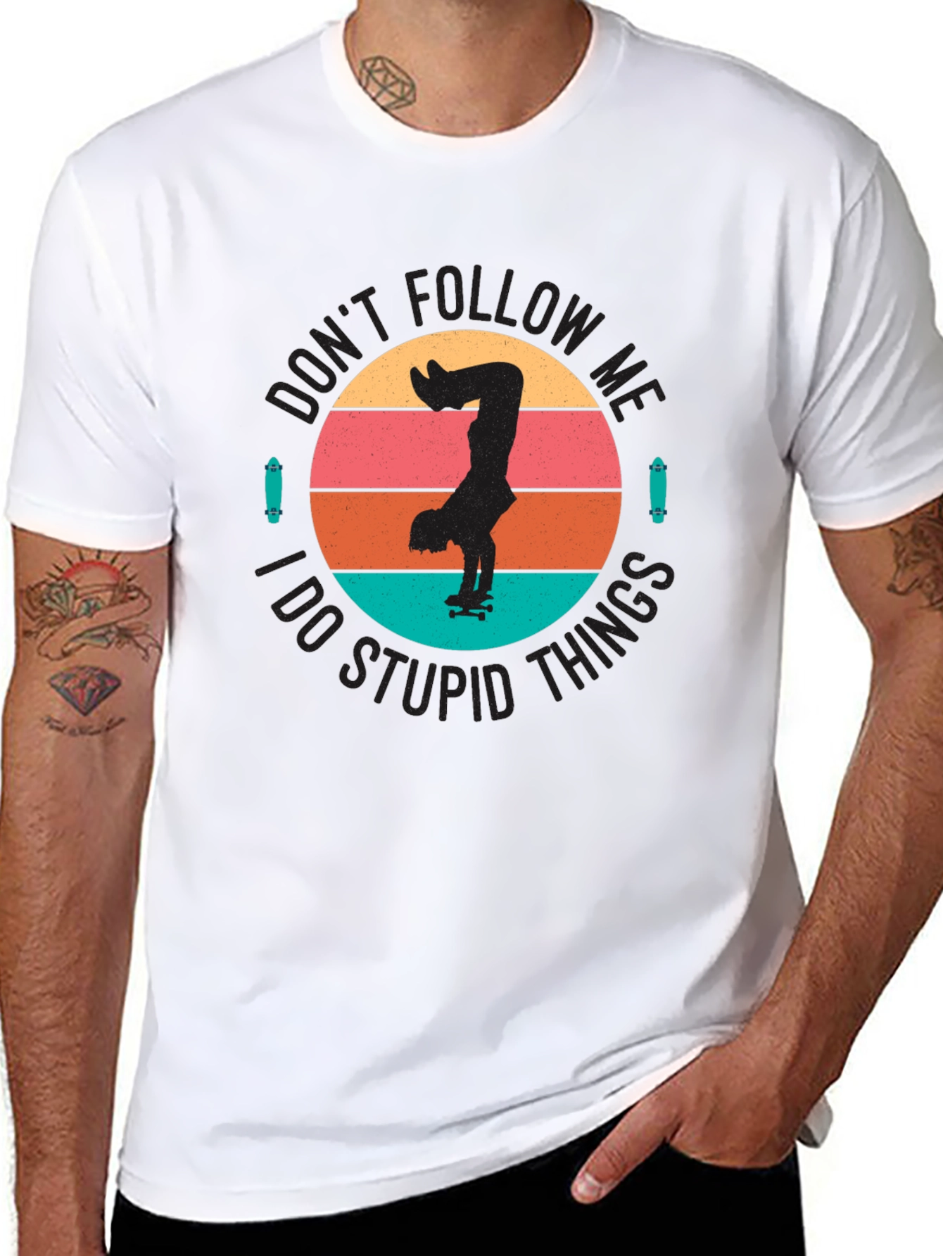 Skateboarder T-Shirt - Dont Follow Me Retro