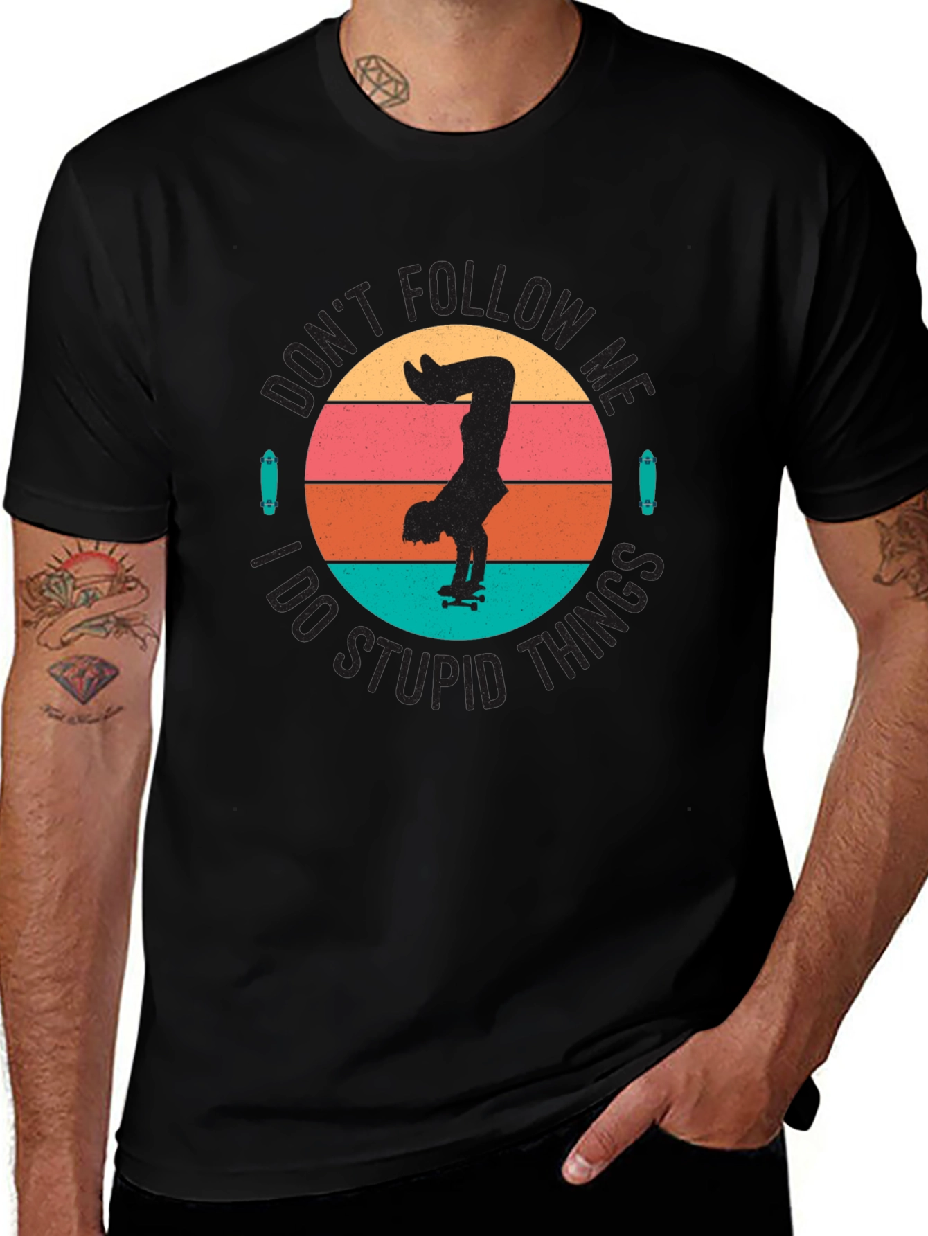 Skateboarder T-Shirt - Dont Follow Me Retro