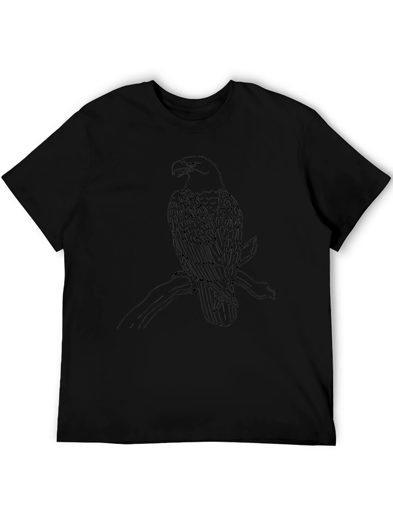 Mens Black Eagle Graphic Print T-Shirt