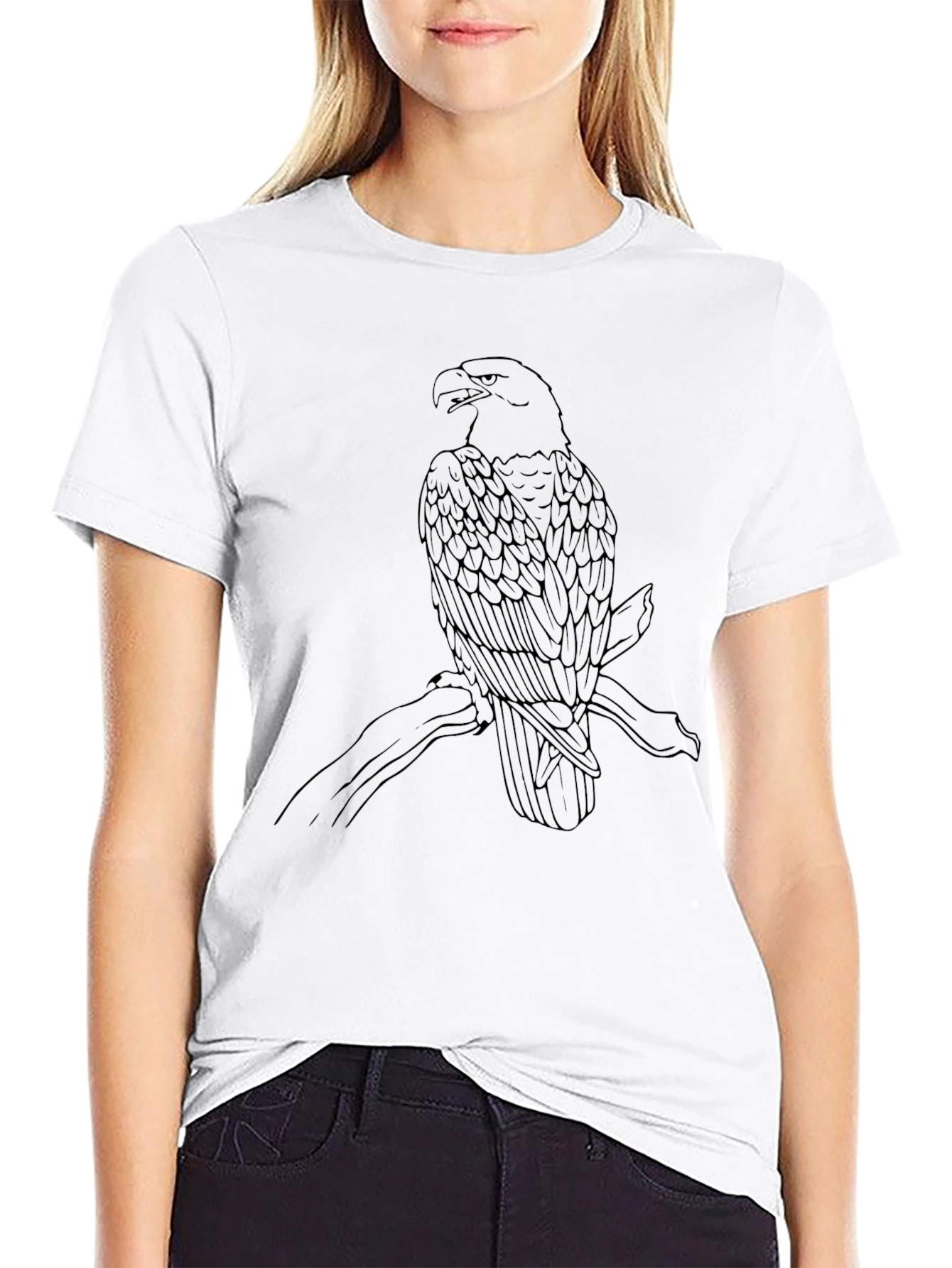 Mens Black Eagle Graphic Print T-Shirt