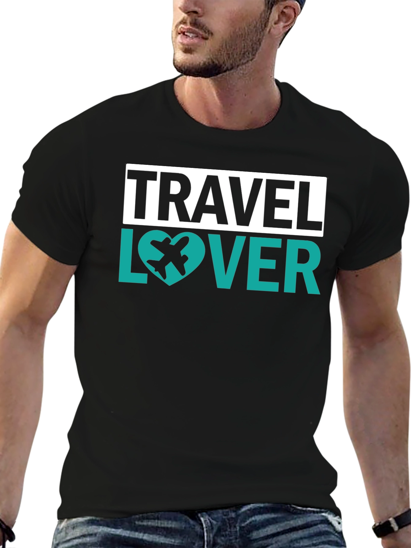 Travel Lover Graphic Tee - Airplane Heart
