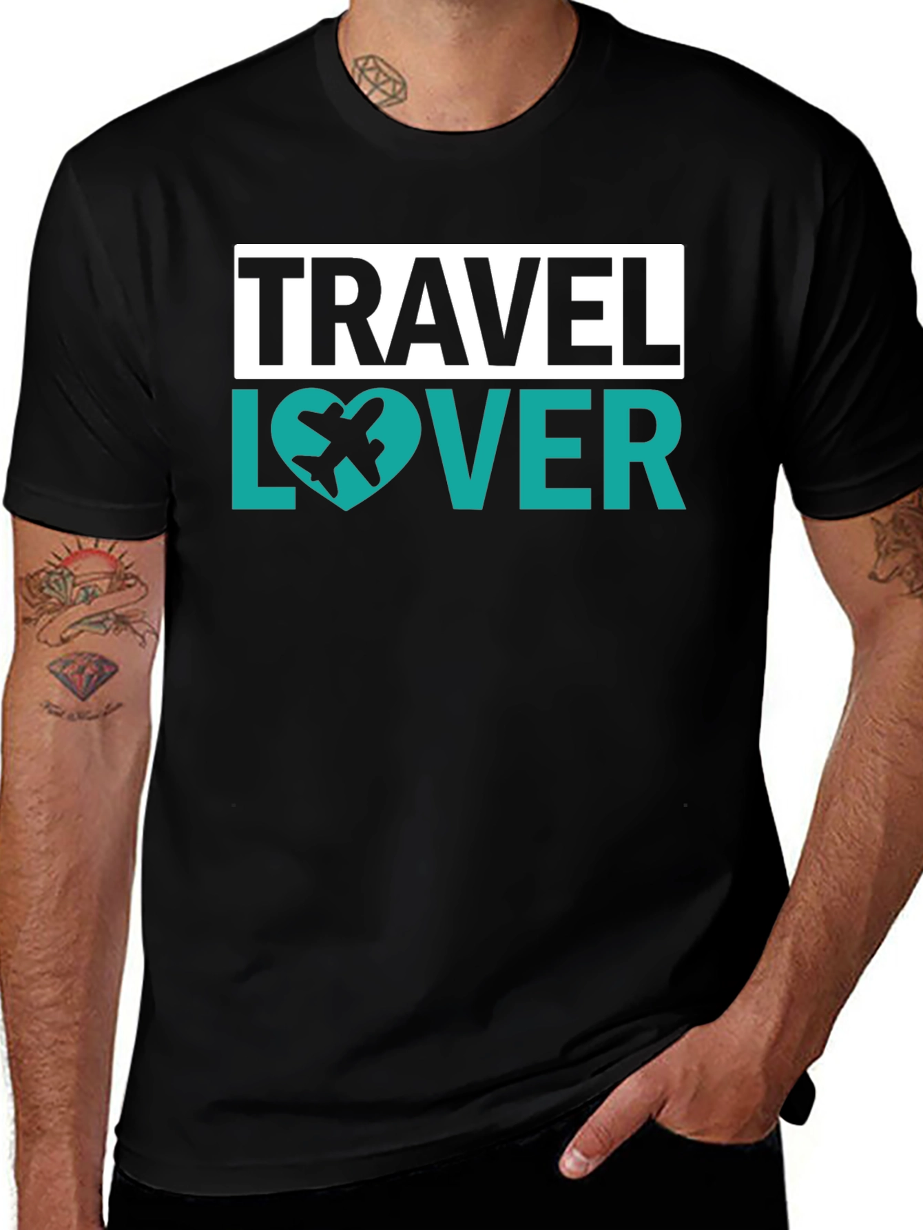 Travel Lover Graphic Tee - Airplane Heart