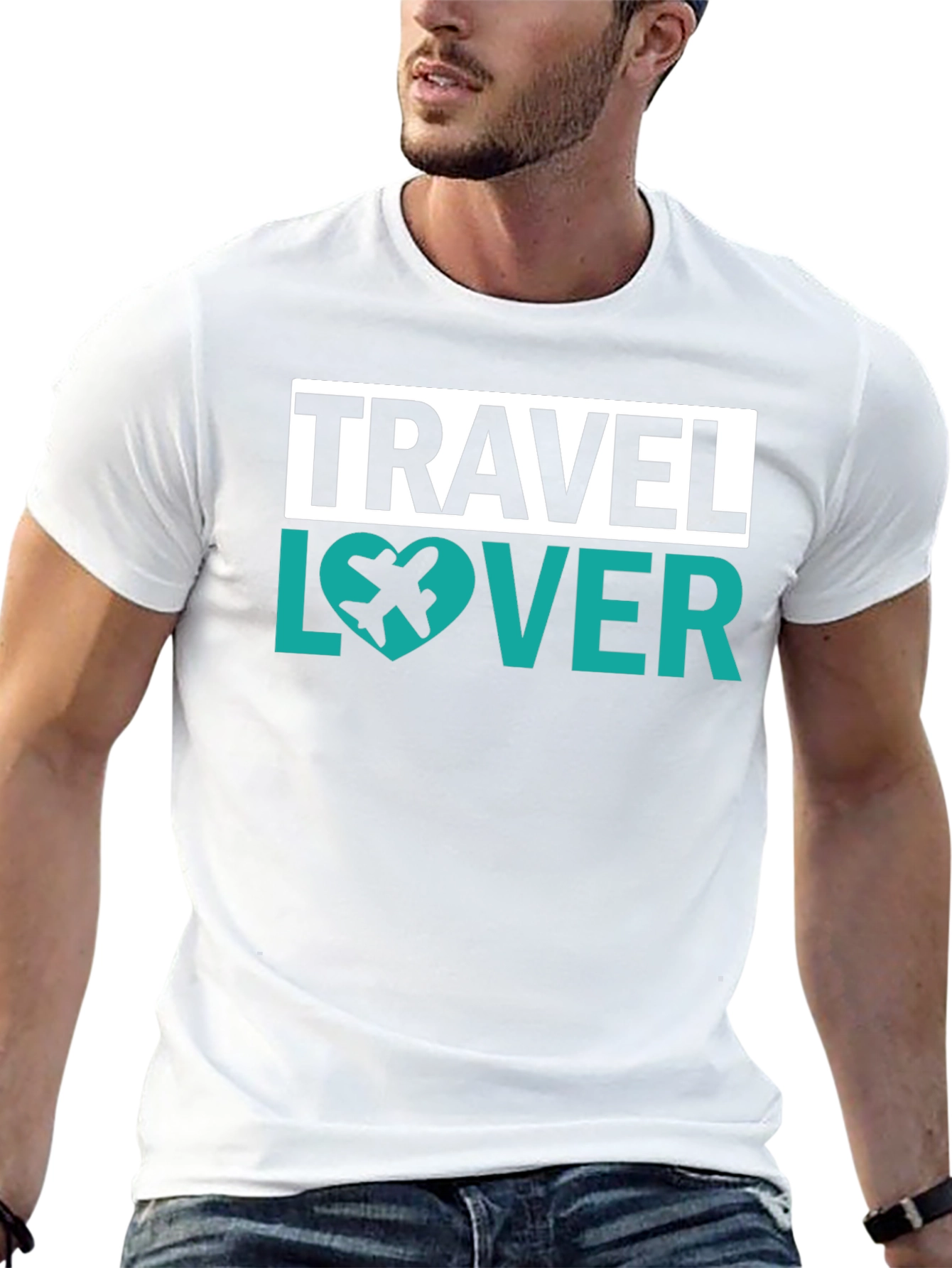Travel Lover Graphic Tee - Airplane Heart