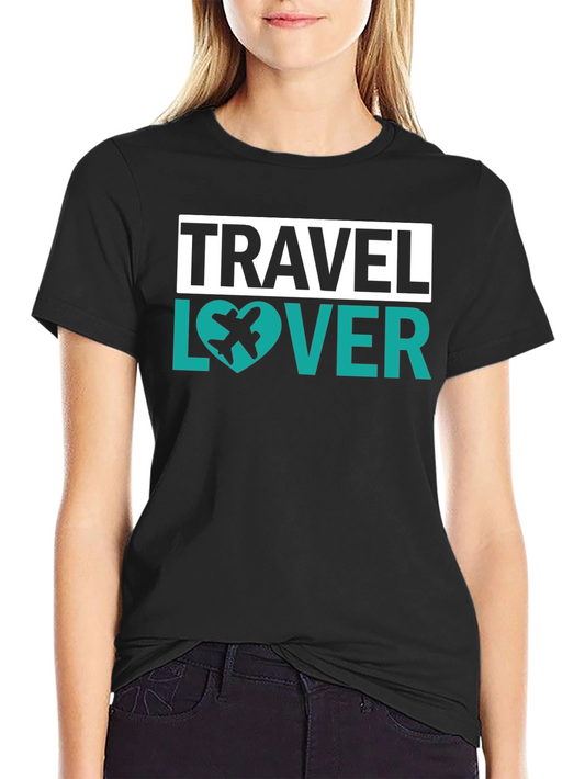 Travel Lover Graphic Tee - Airplane Heart