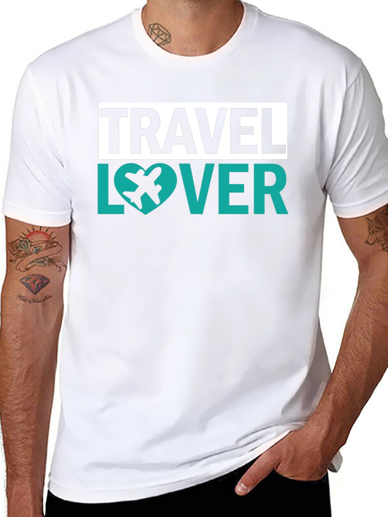 Travel Lover Graphic Tee - Airplane Heart