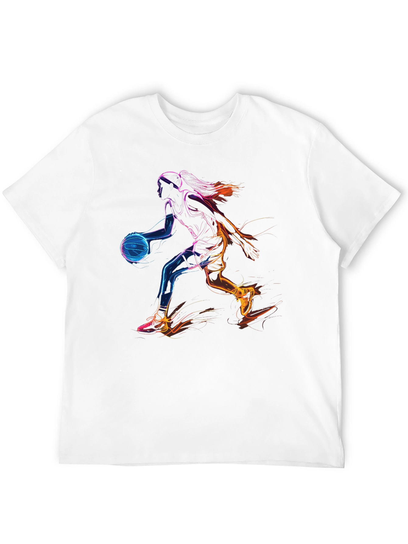 Neon Basketball Player Black Graphic Tee