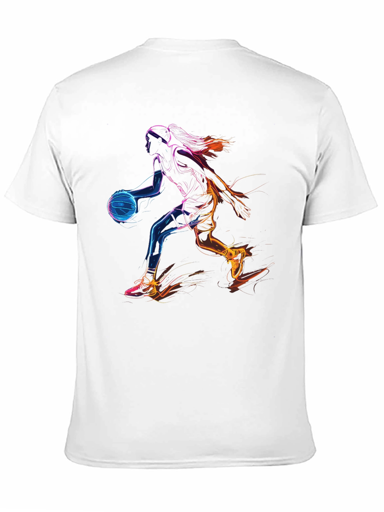 Neon Basketball Player Black Graphic Tee