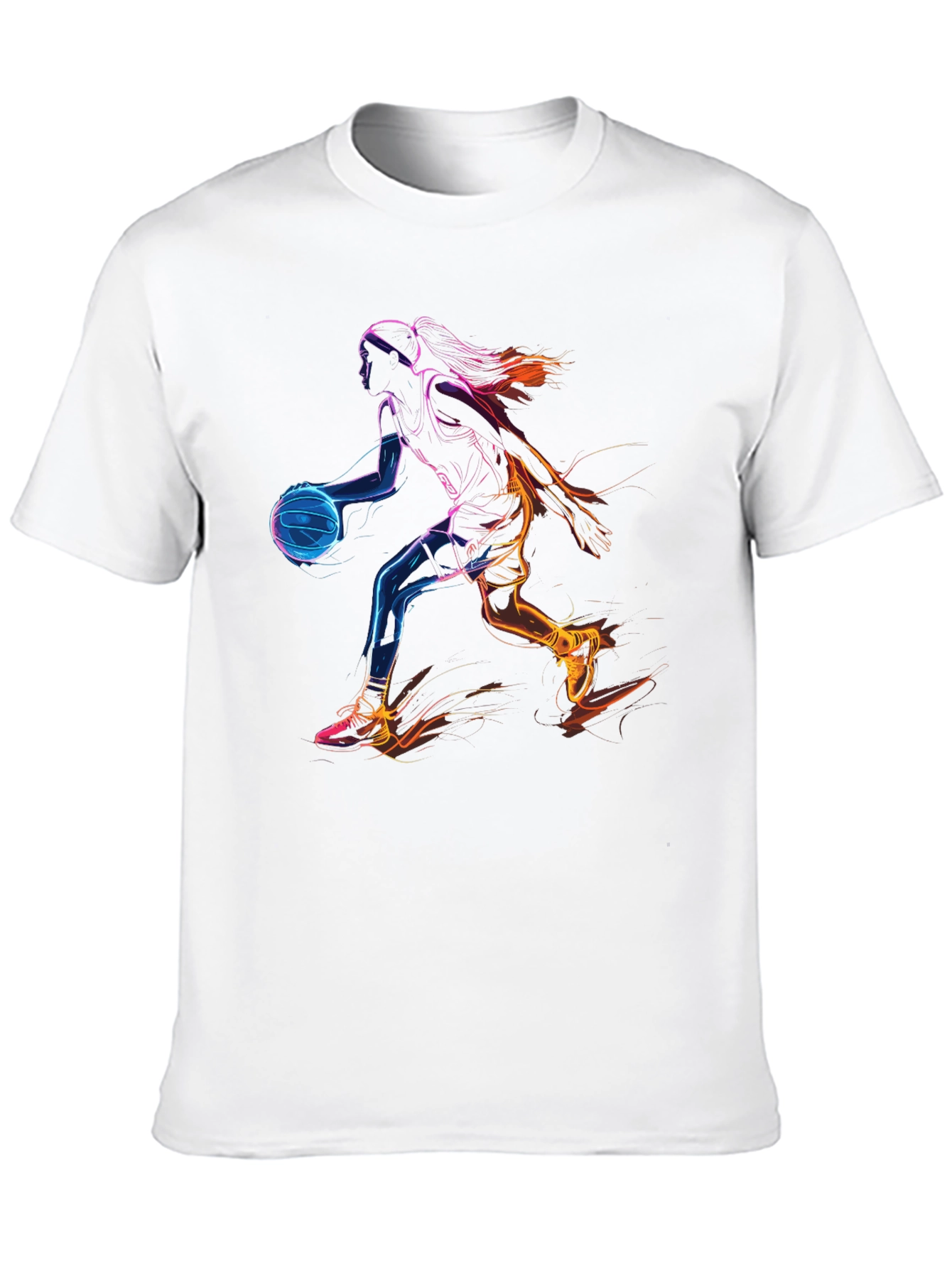 Neon Basketball Player Black Graphic Tee