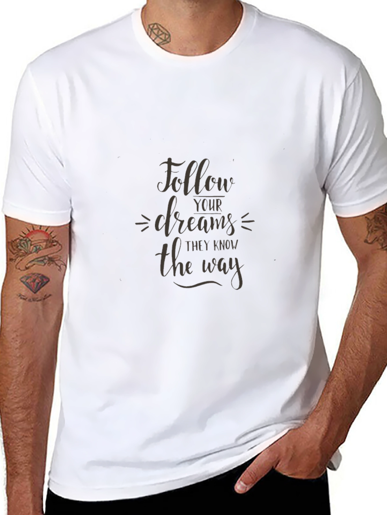Follow Your Dreams Graphic Black T-Shirt